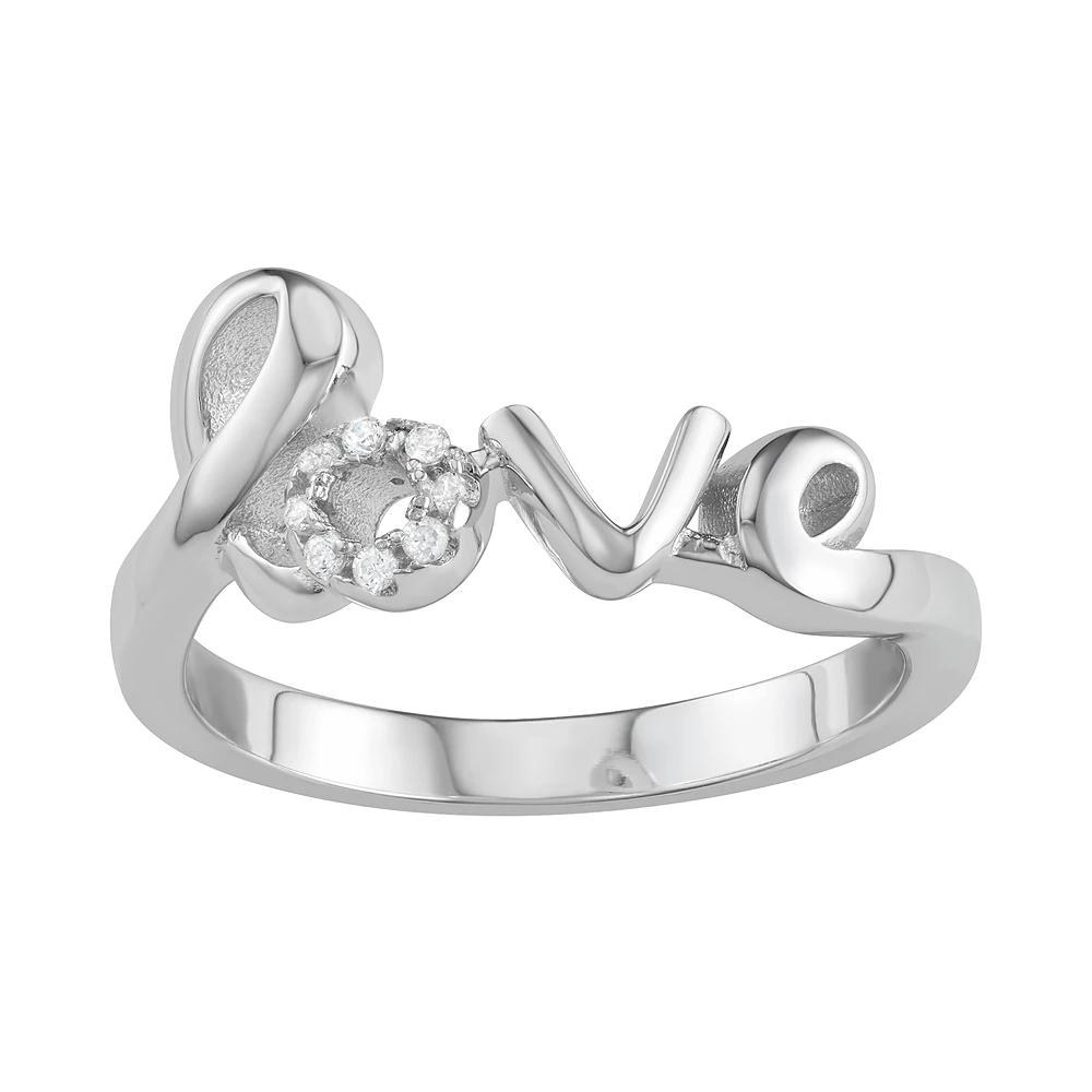 Sterling Silver "Love" Ring, Women's, Size: 7 Product Image