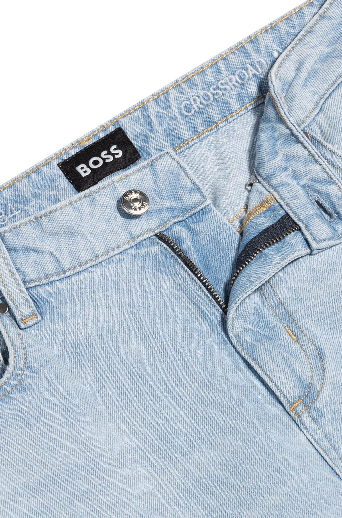 Wide-leg jeans in blue rigid denim Product Image