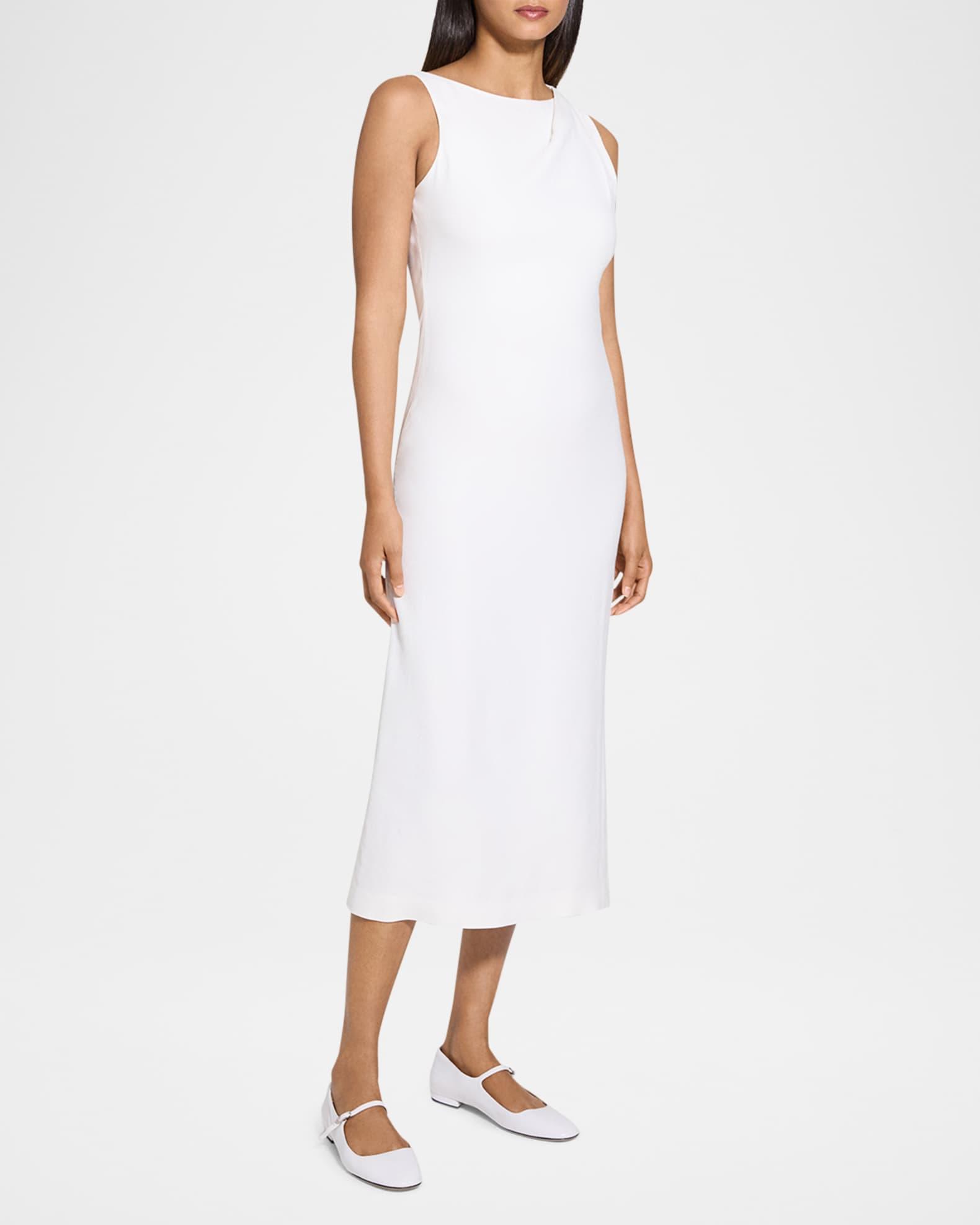 Asymmetric Draped Midi Dress Product Image