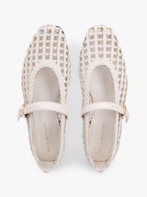 Woven Leather Mix Mary Jane Flat Product Image