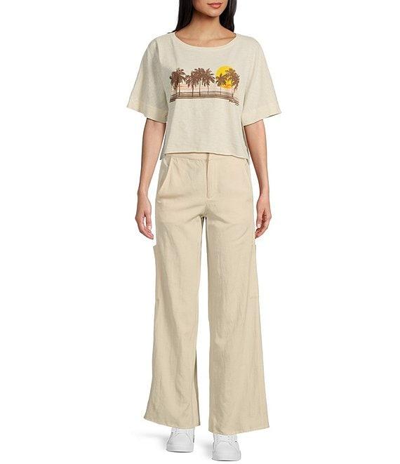 Roxy Maui Sessions Linen Blend Palazzo Pants Product Image