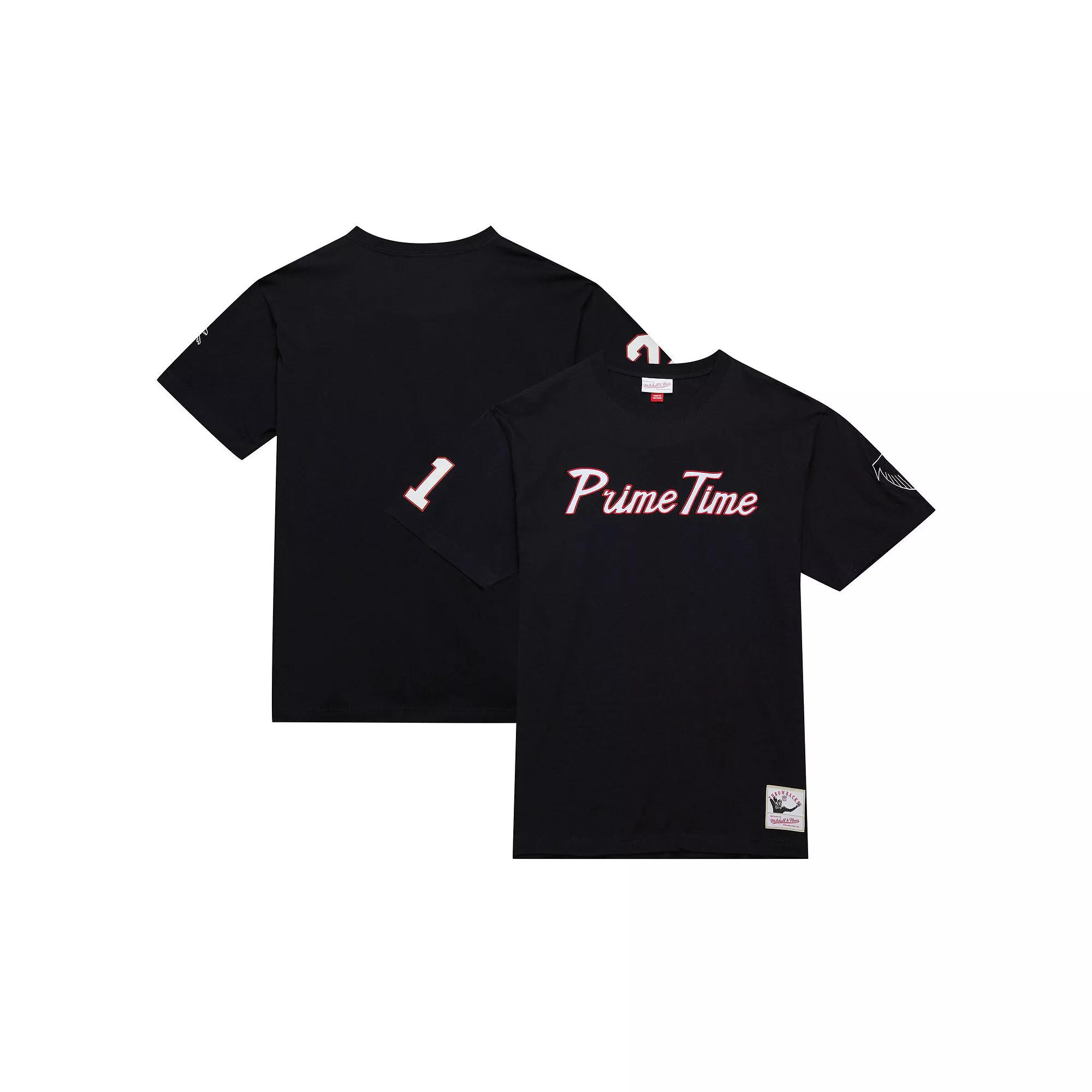 Men's Mitchell & Ness Deion Sanders Black Atlanta Falcons Retired Player Nickname T-Shirt, Size: Small Product Image