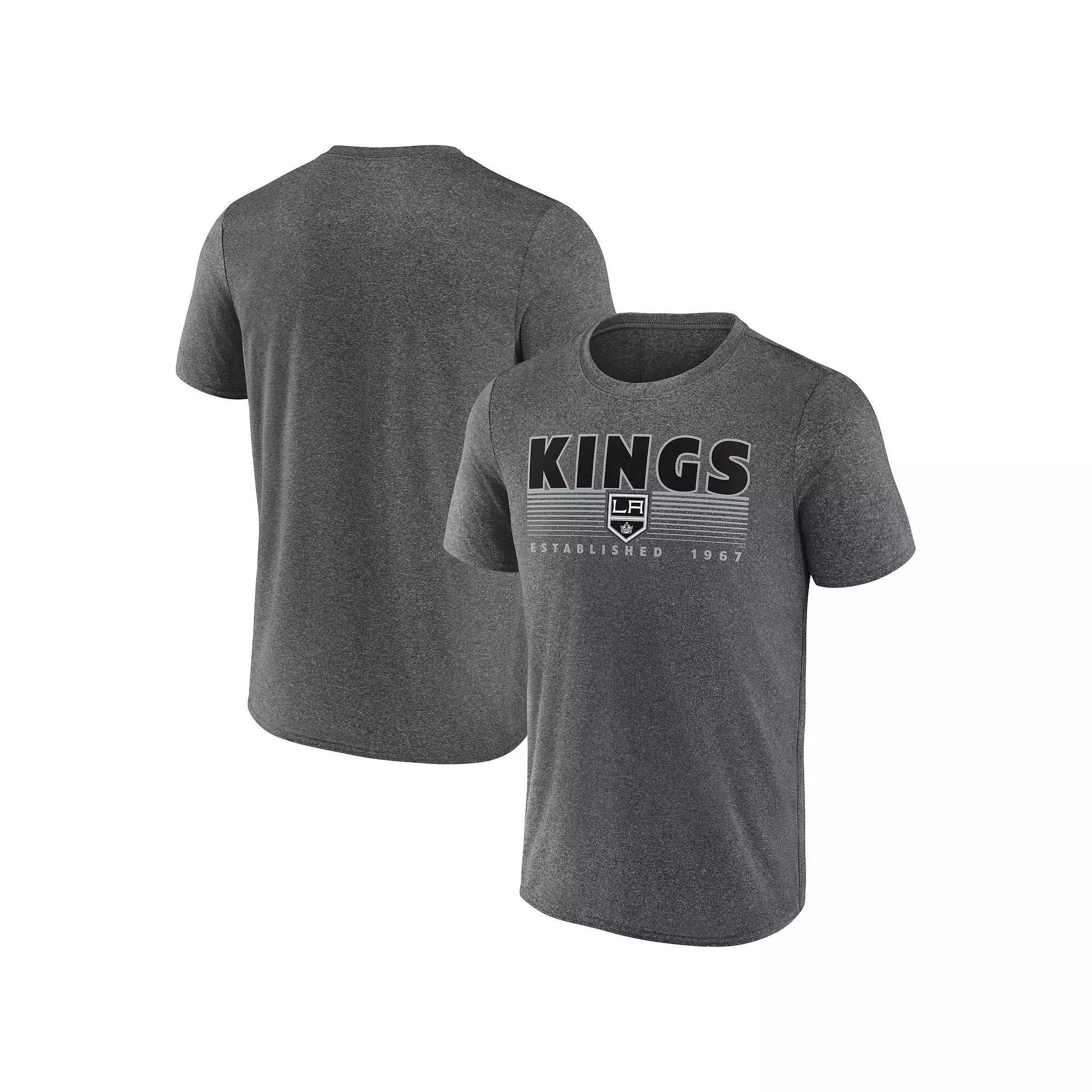 Men's Fanatics Heathered Charcoal Los Angeles Kings Prodigy Performance T-Shirt, Size: Small, Kgs Charco Product Image