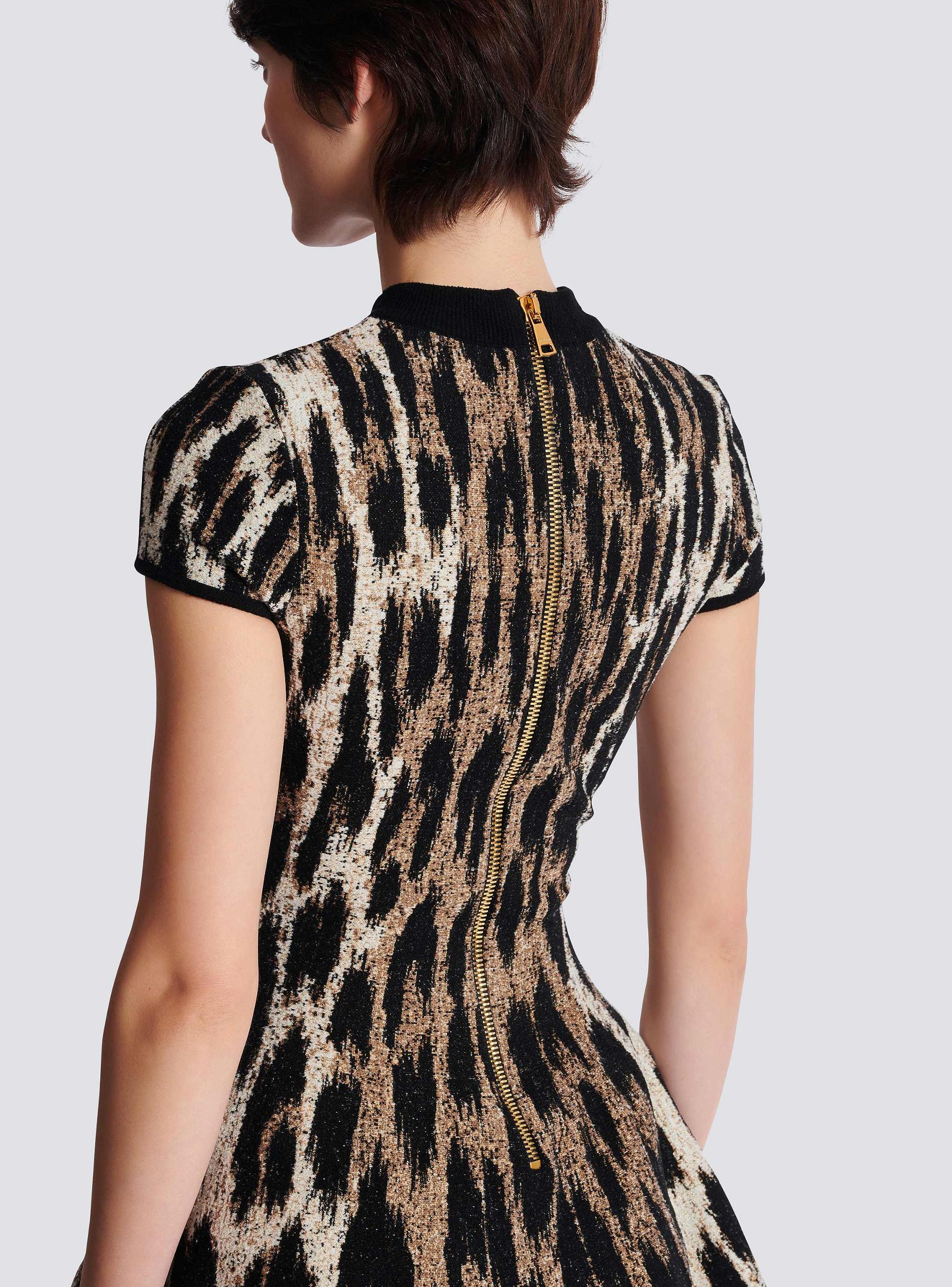 A-line leopard print jacquard dress Product Image