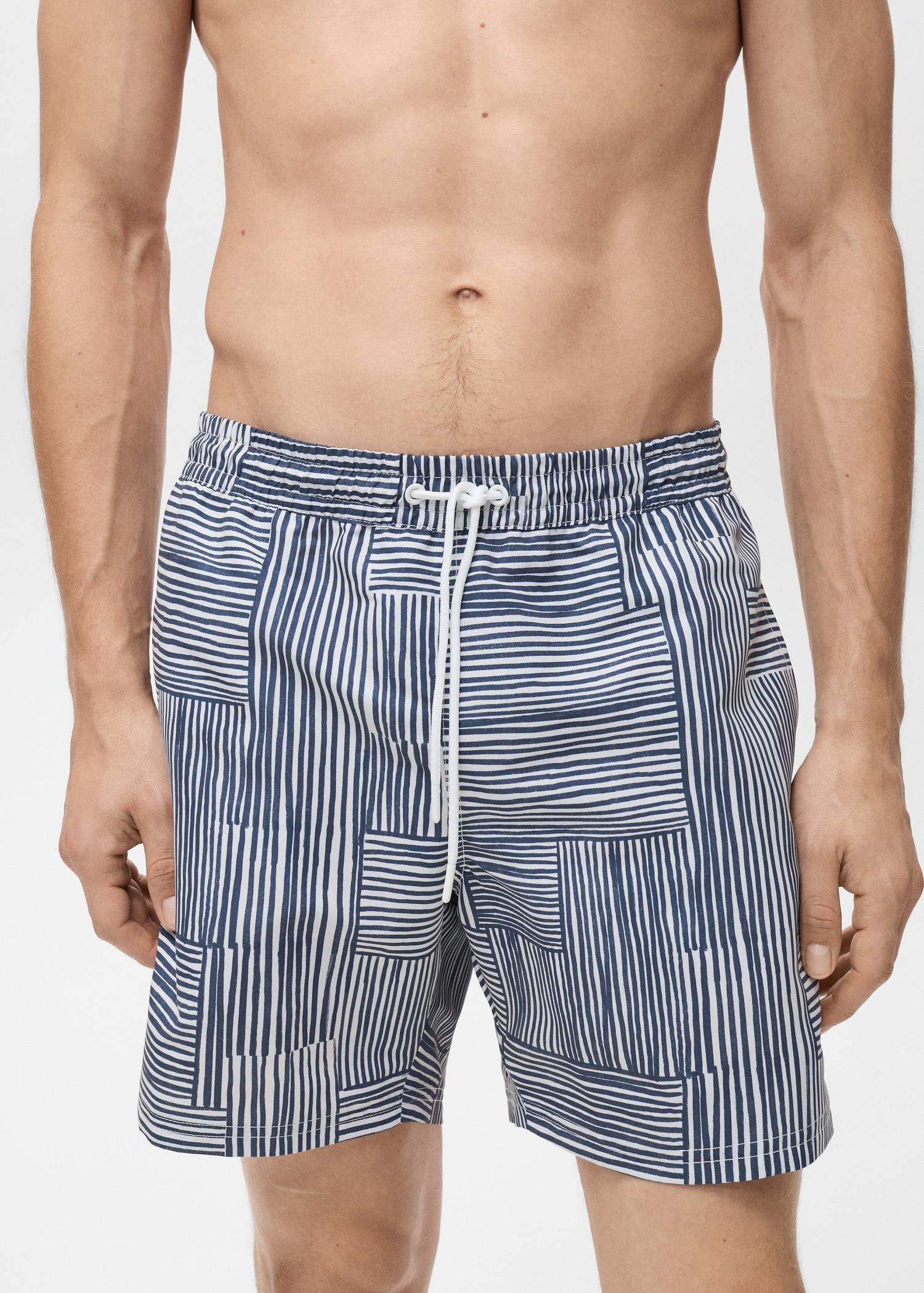 Multi-striped swimsuit - Men | MANGO USA Product Image