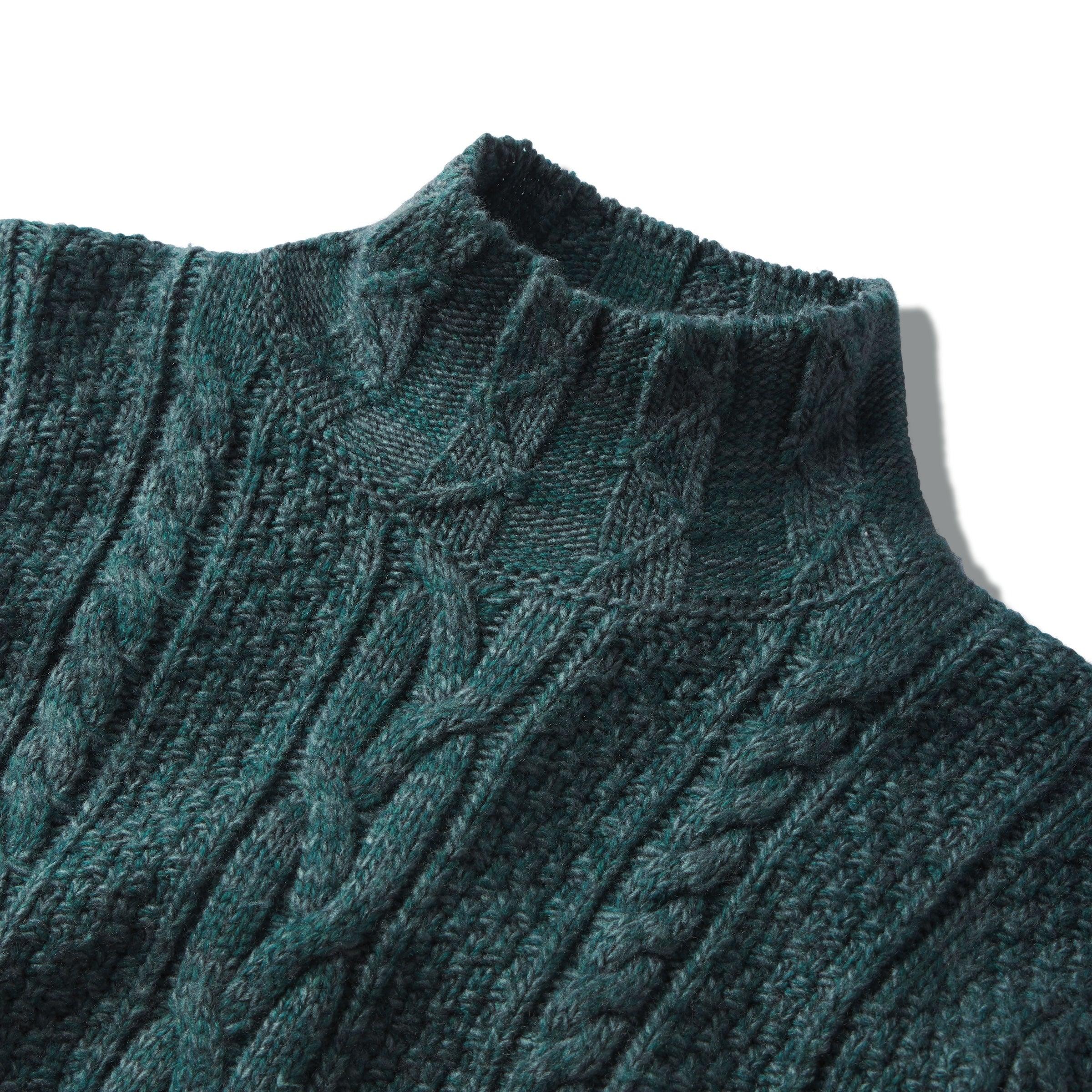 Fisherman Cable Turtleneck - Bottle Green Product Image