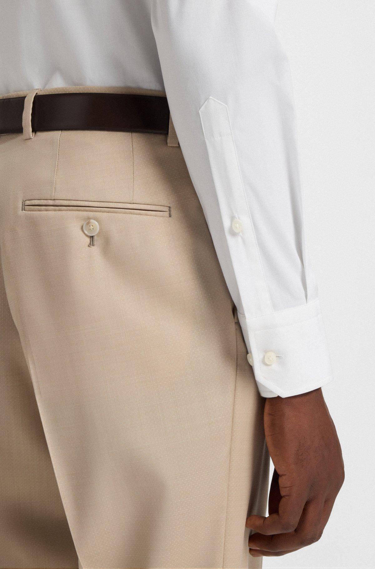 Regular-fit shirt in easy-iron stretch-cotton poplin Product Image