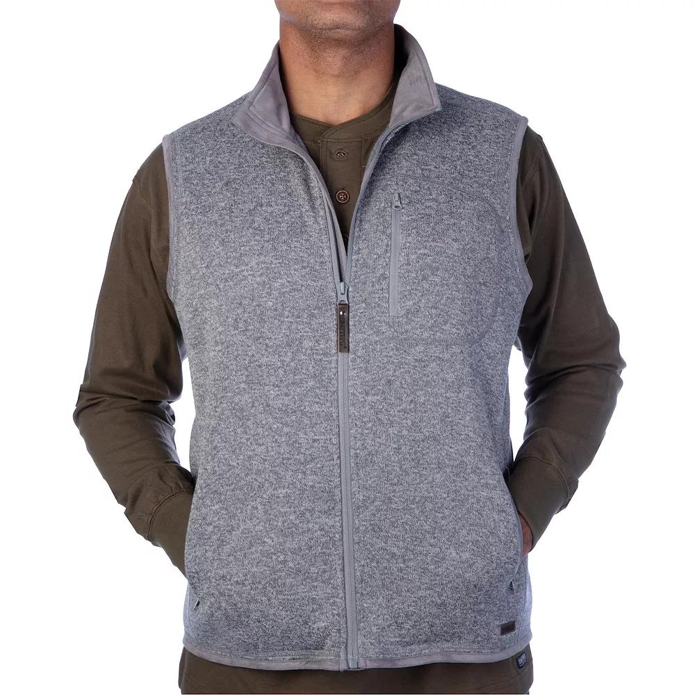 Men's Smith's Workwear Full-Zip Sweater Fleece Vest, Size: Large, Grey Gray Product Image