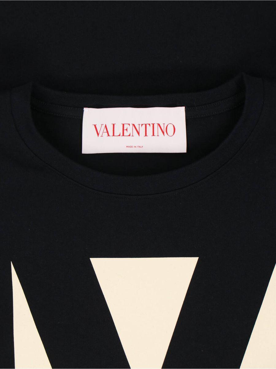 VALENTINO Crew Neck Short Sleeves T-shirts In Black Product Image