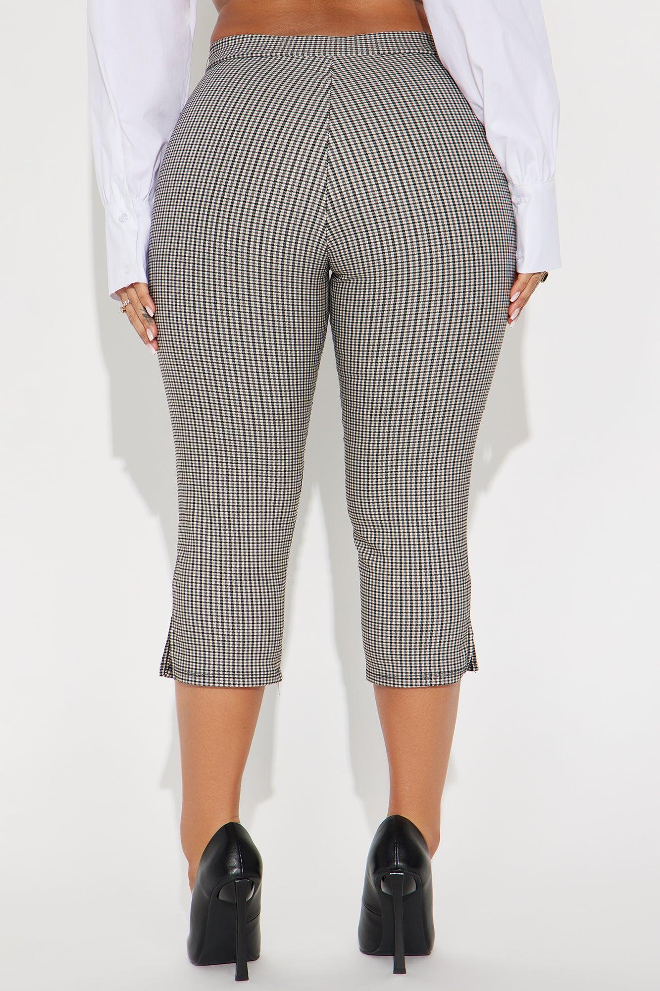 Vienna Houndstooth Capri Legging - Grey/combo Product Image