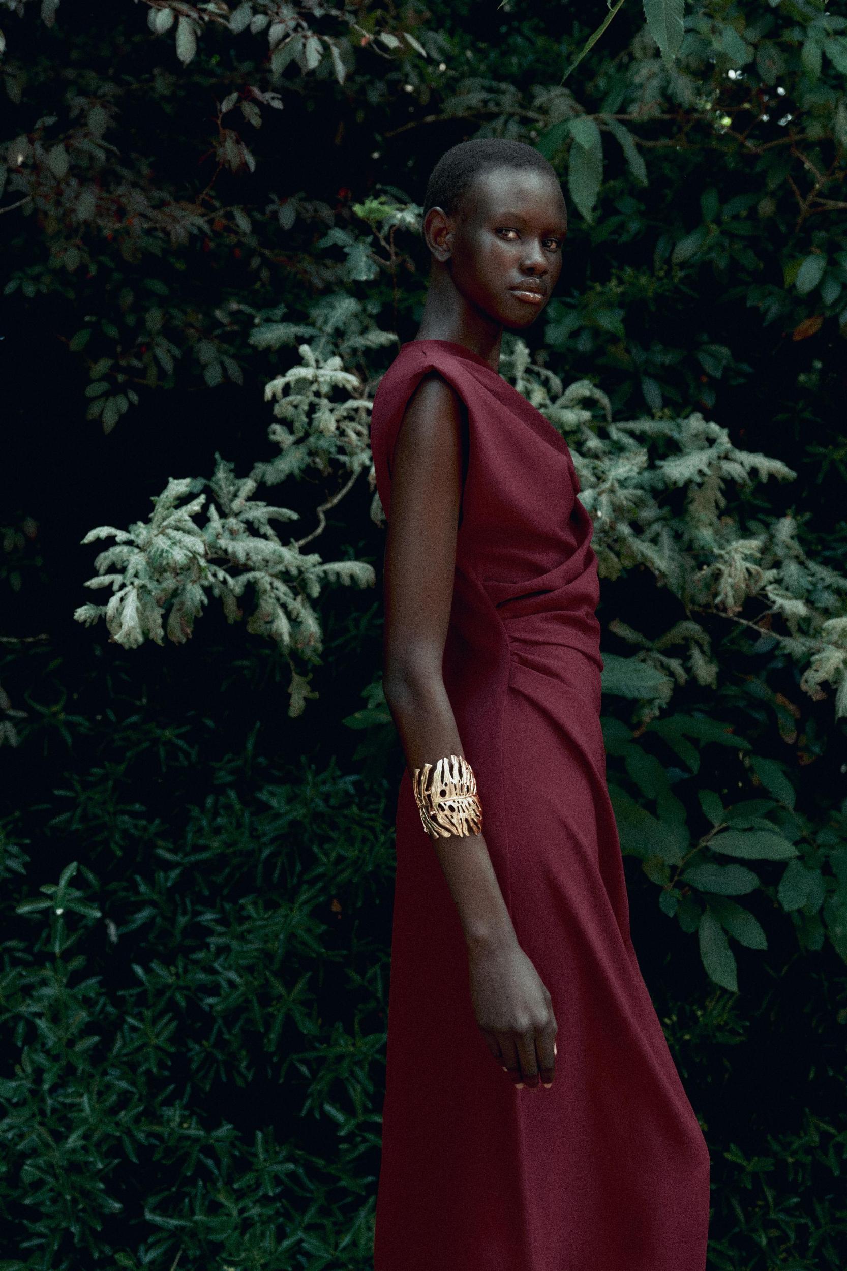 GOLD APPLIQUÉ MIDI DRESS Product Image