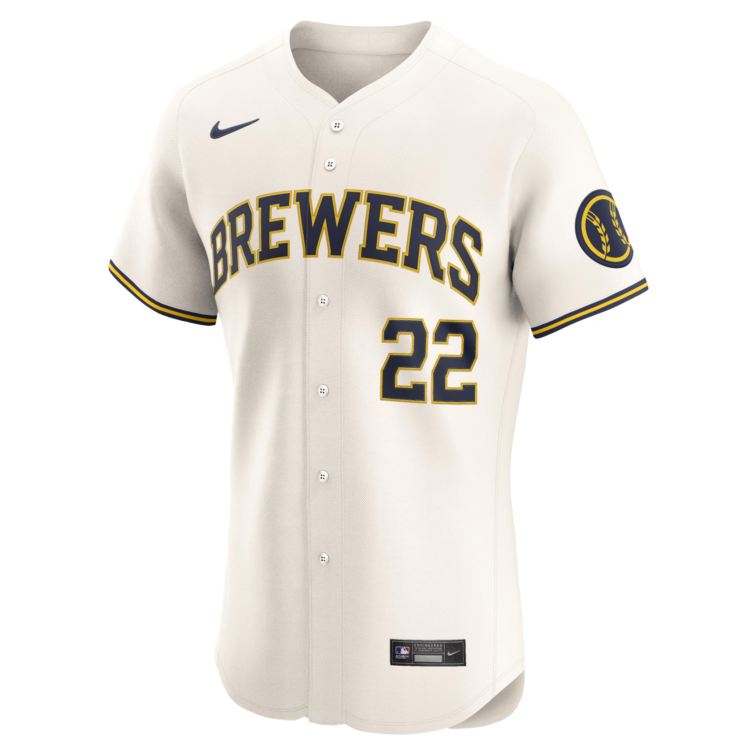 Christian Yelich Milwaukee Brewers Nike Mens Dri-FIT ADV MLB Elite Jersey | 90B0MZHOMZ9-PNL Product Image