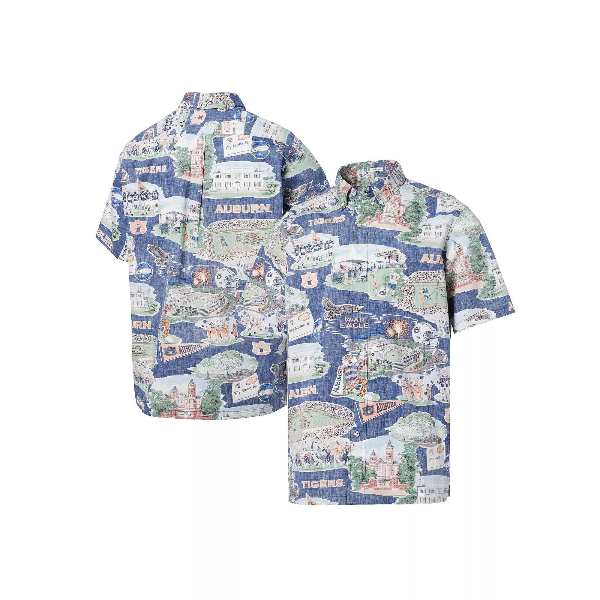 Men's Reyn Spooner Navy Auburn Tigers Scenic Button-Down Shirt,  Product Image