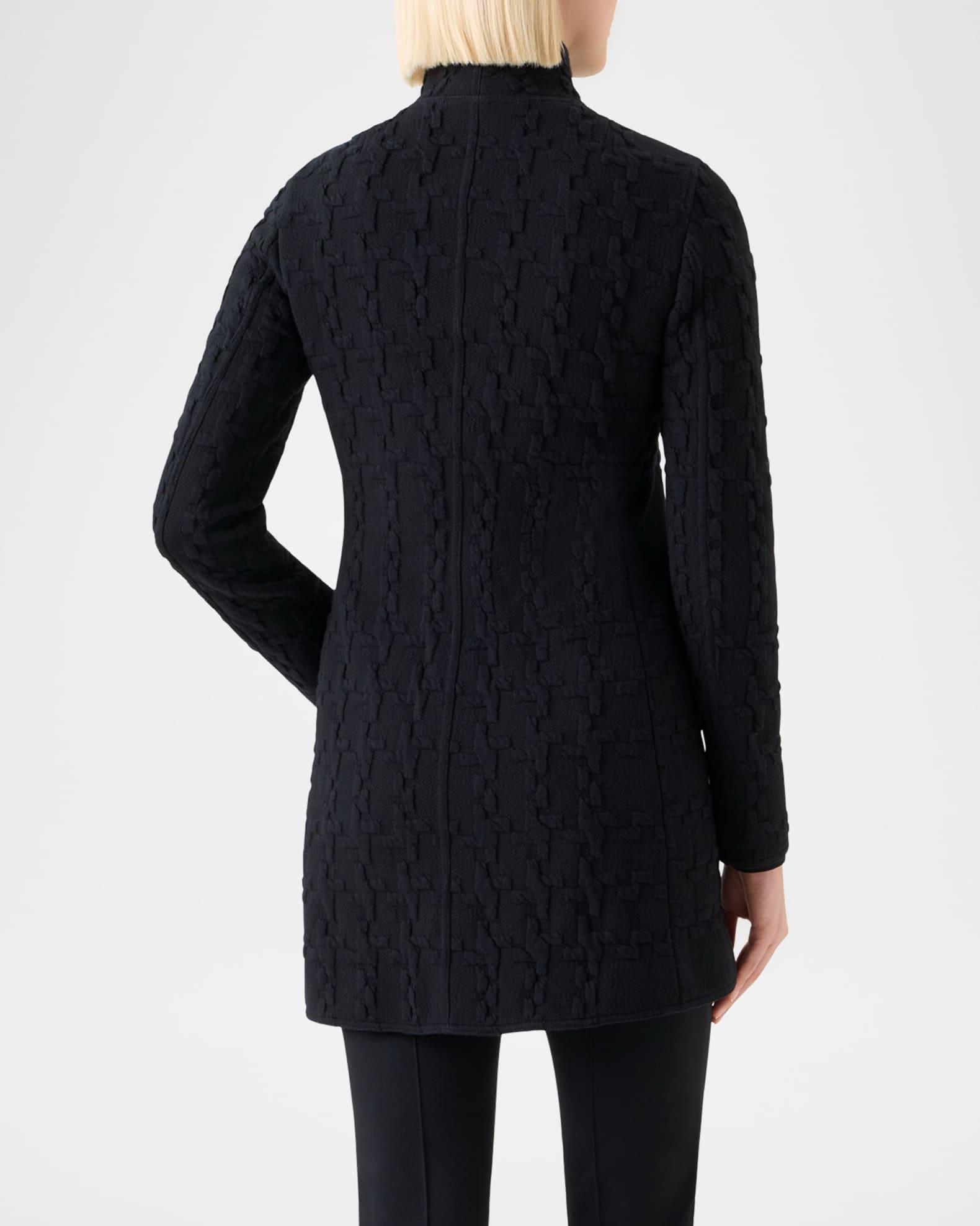 3D Houndstooth Jersey Long Jacket Product Image