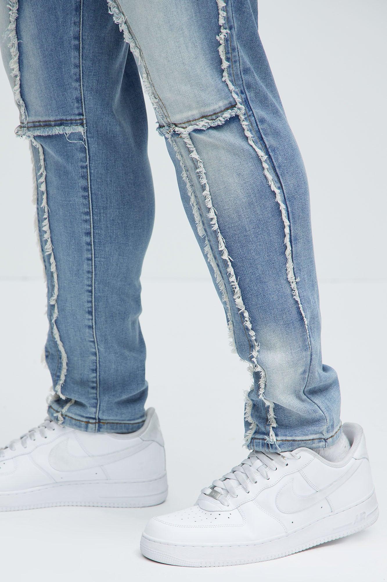 Hilton Frayed Skinny Jeans - Light Wash Product Image