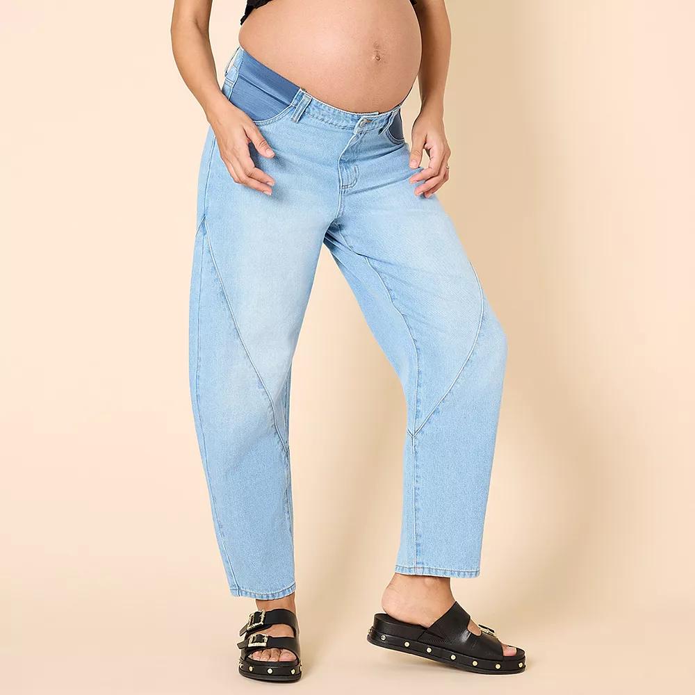 Maternity Motherhood® Barrel Leg Jeans, Women's, Size: Small-Mat, Marsha Blue Product Image