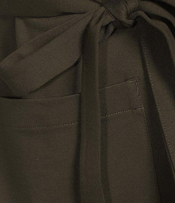 Eileen Fisher Double Knit Ponte High Neck Cap Sleeve Tie Waist Vest Product Image