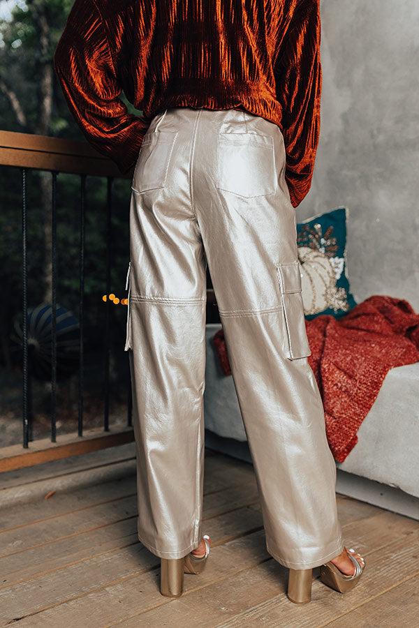 The Hannah High Waist Metallic Cargo Pants Product Image