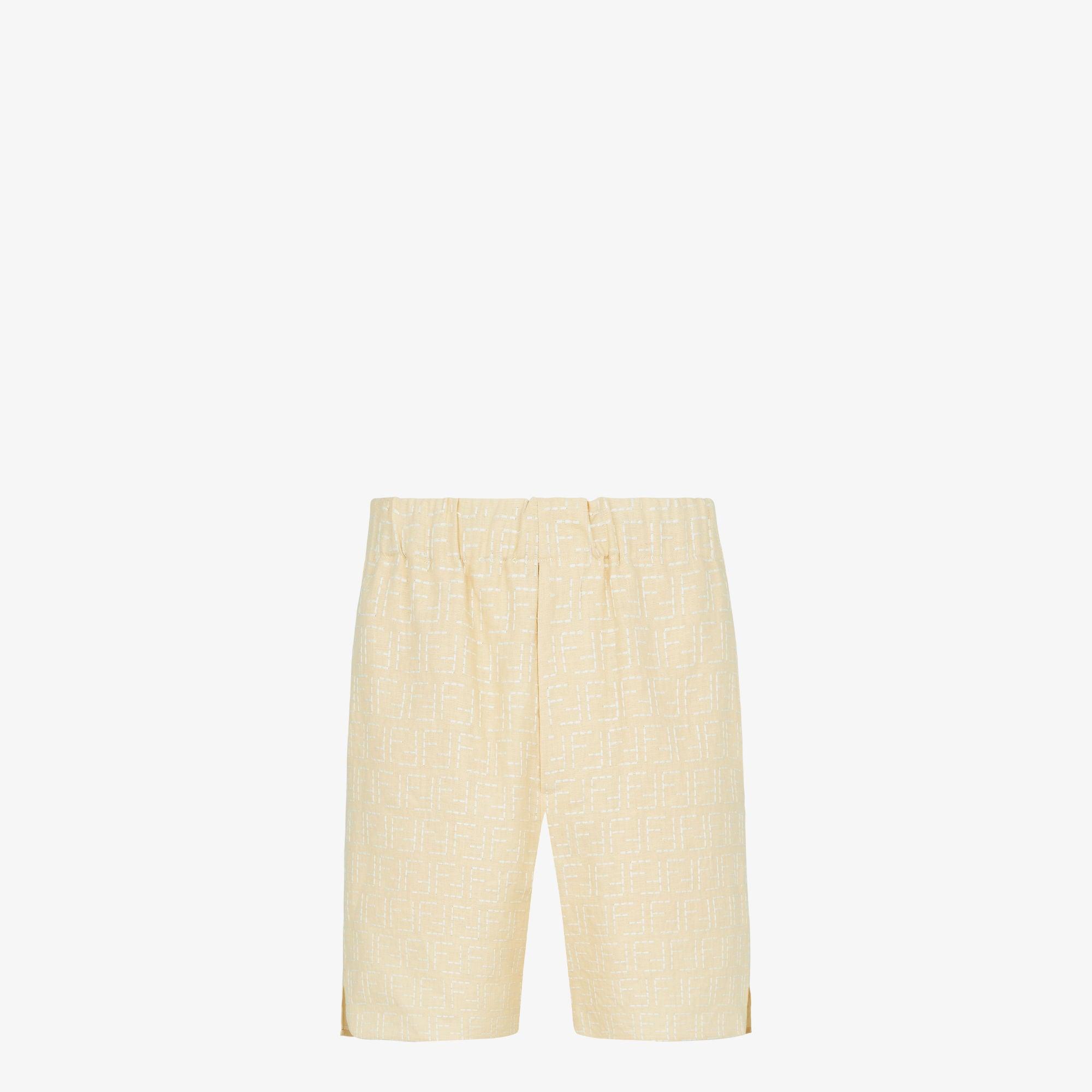 BermudasYellow linen FF jacquard shorts Product Image