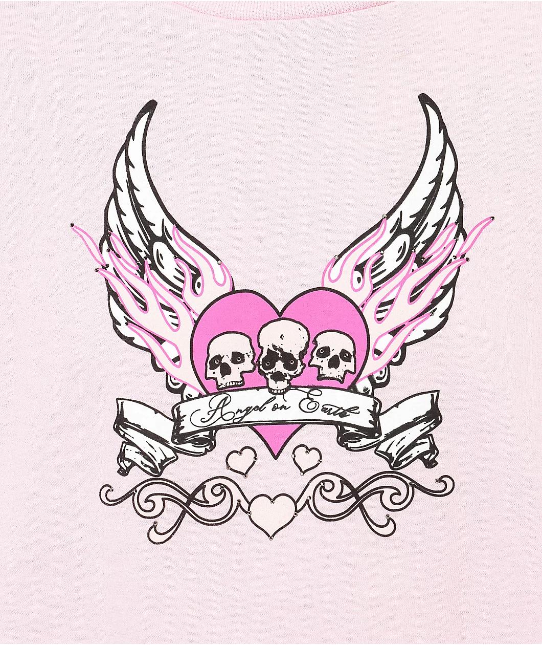 Empyre Angel On Earth Pink Crop T-Shirt Product Image