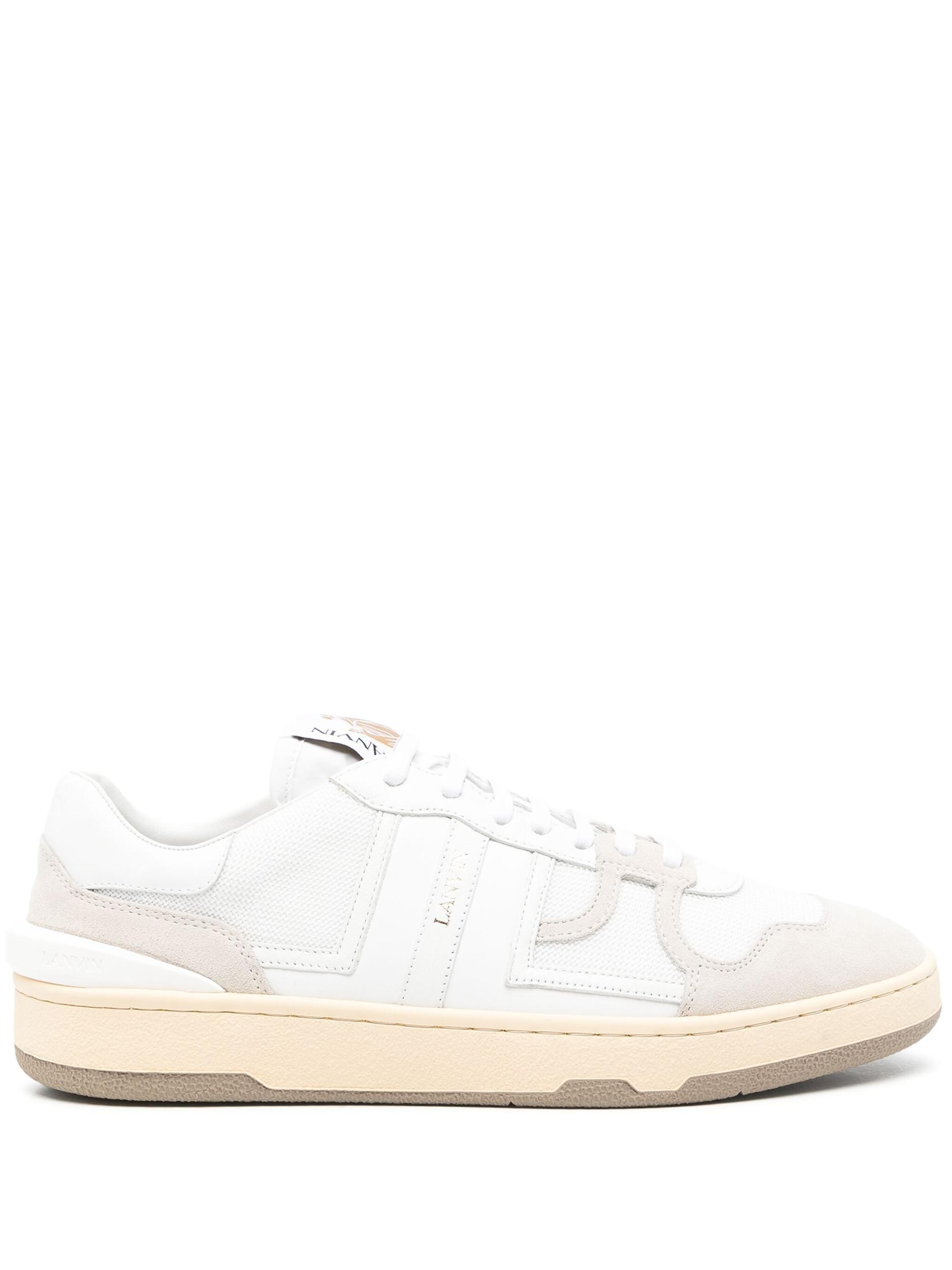 LANVIN Mesh And Leather Clay Sneakers With In White Product Image
