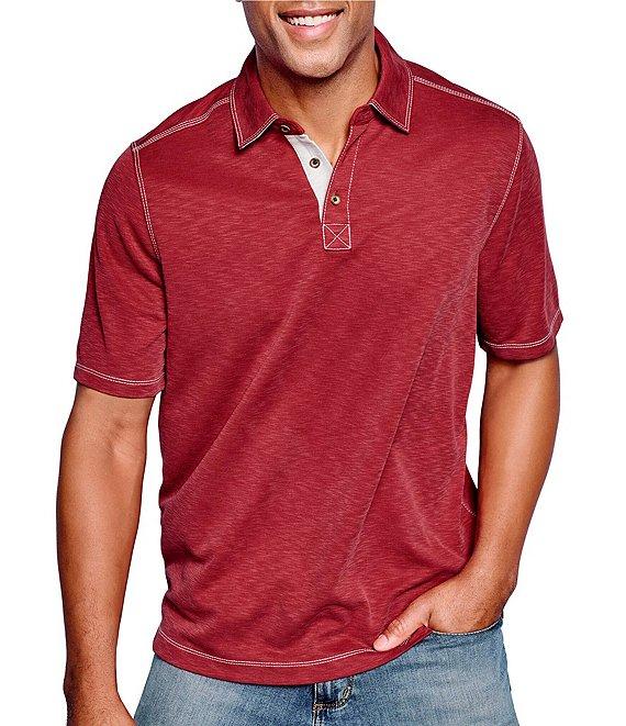 Johnston & Murphy Vintage Solid Slub Short Sleeve Polo Shirt Product Image