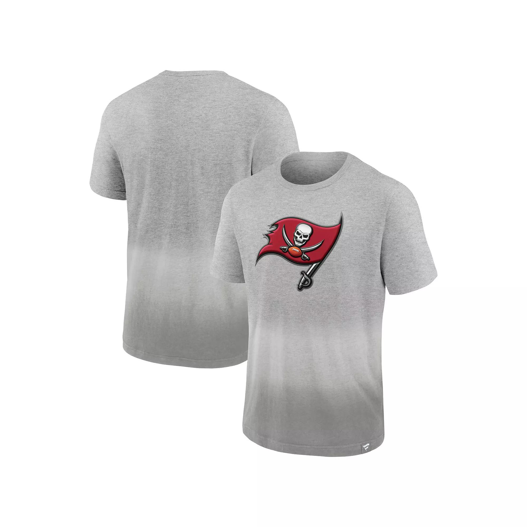 Men's Fanatics Branded Heathered Gray/Gray Tampa Bay Buccaneers Team Ombre T-Shirt, Size: Medium, Grey Product Image