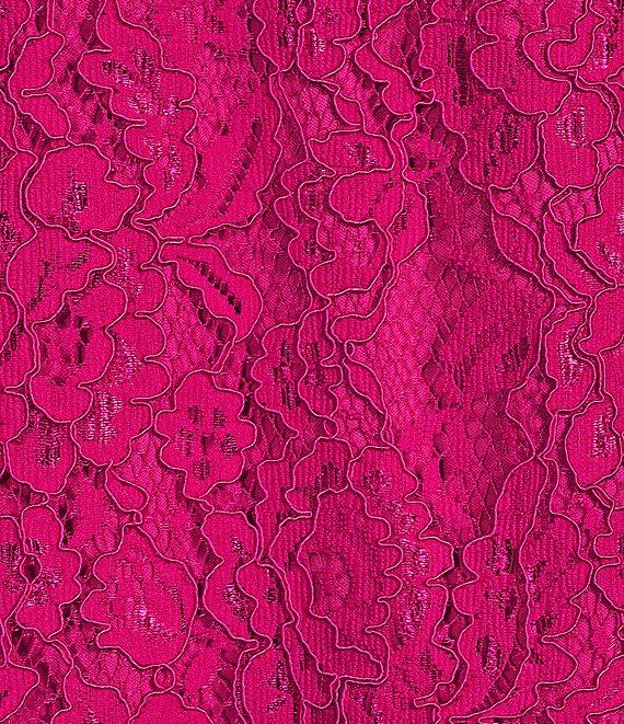 Caroline Rose Lace Round Neck 3/4 Sleeve Shift Dress Product Image