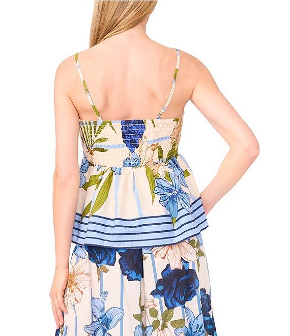 CeCe Coordinating Woven Printed Square Neck Sleeveless Printed Tank Product Image