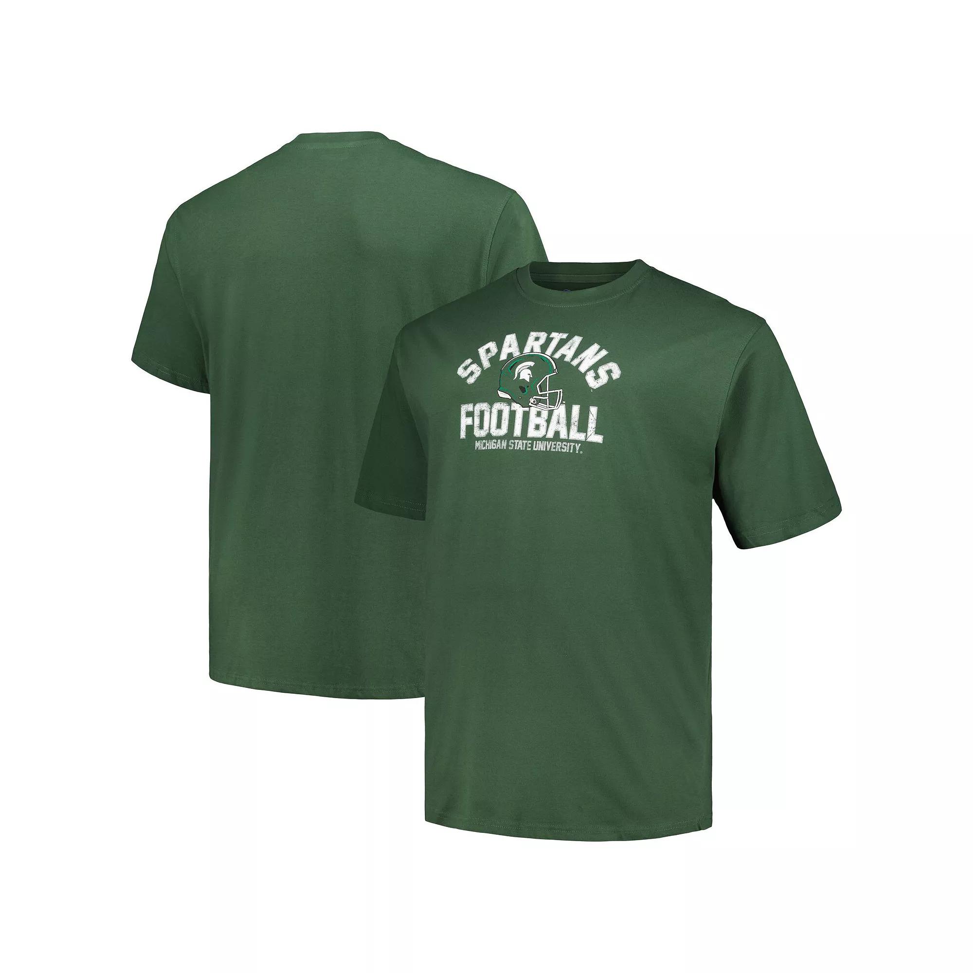 Men's Champion Green Michigan State Spartans Big & Tall Football Helmet T-Shirt,  Product Image