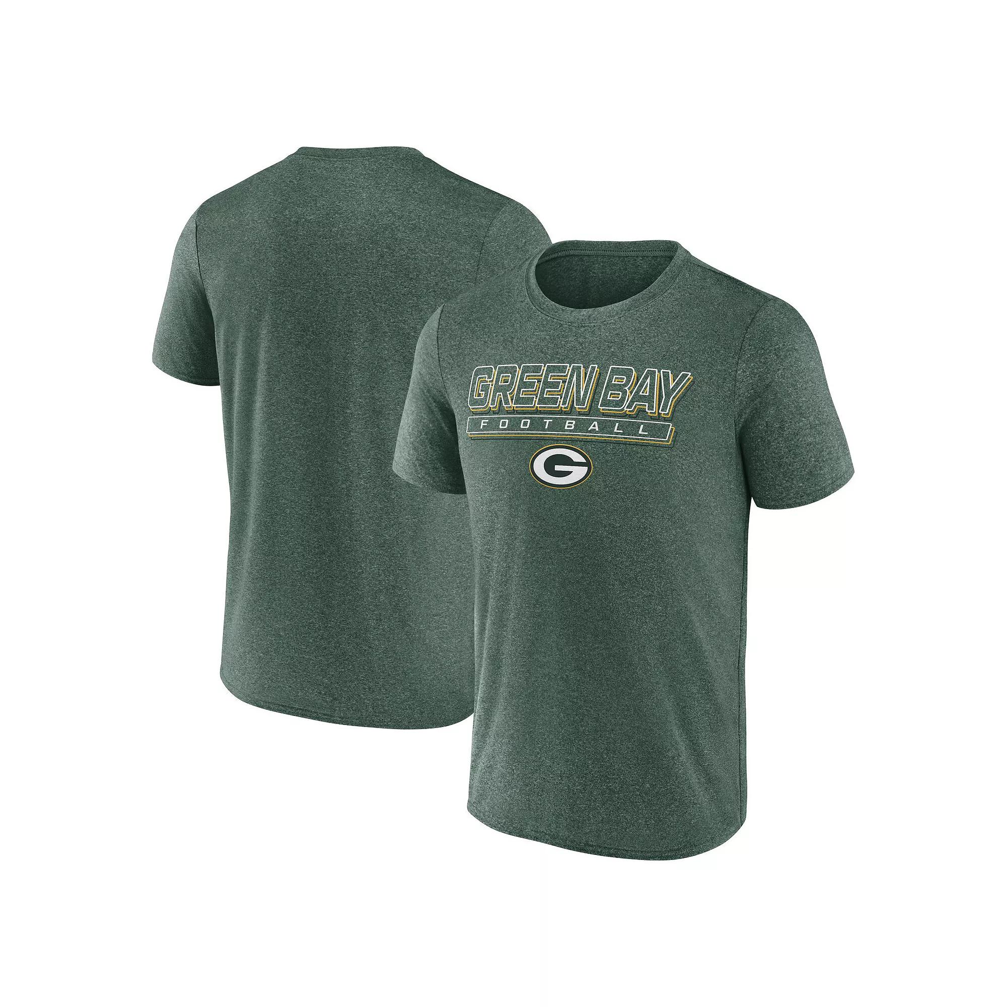 Men's Fanatics Heather Green Green Bay Packers Quick Repeat Long Sleeve T-Shirt,  Product Image