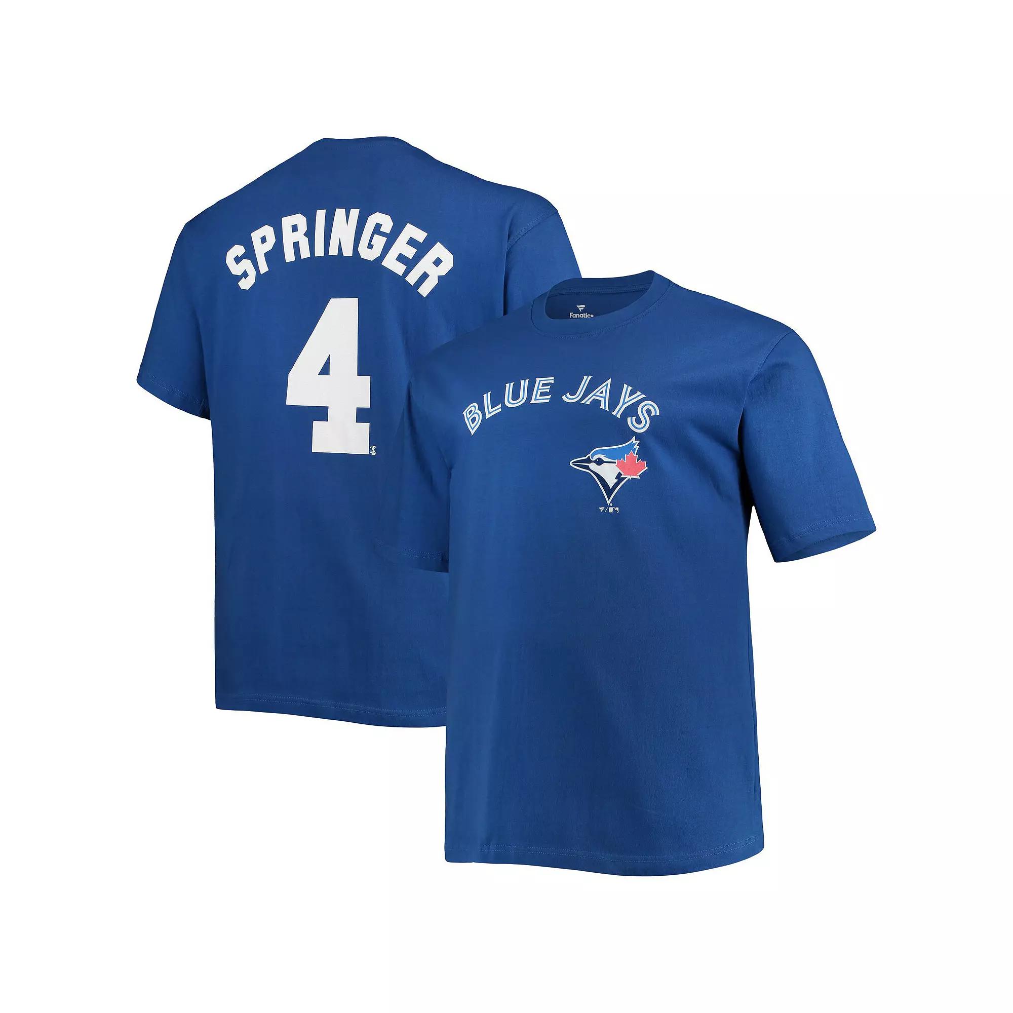Men's George Springer Royal Toronto Blue Jays Big & Tall Name & Number T-Shirt, Size: XLT, Jay Blue Product Image
