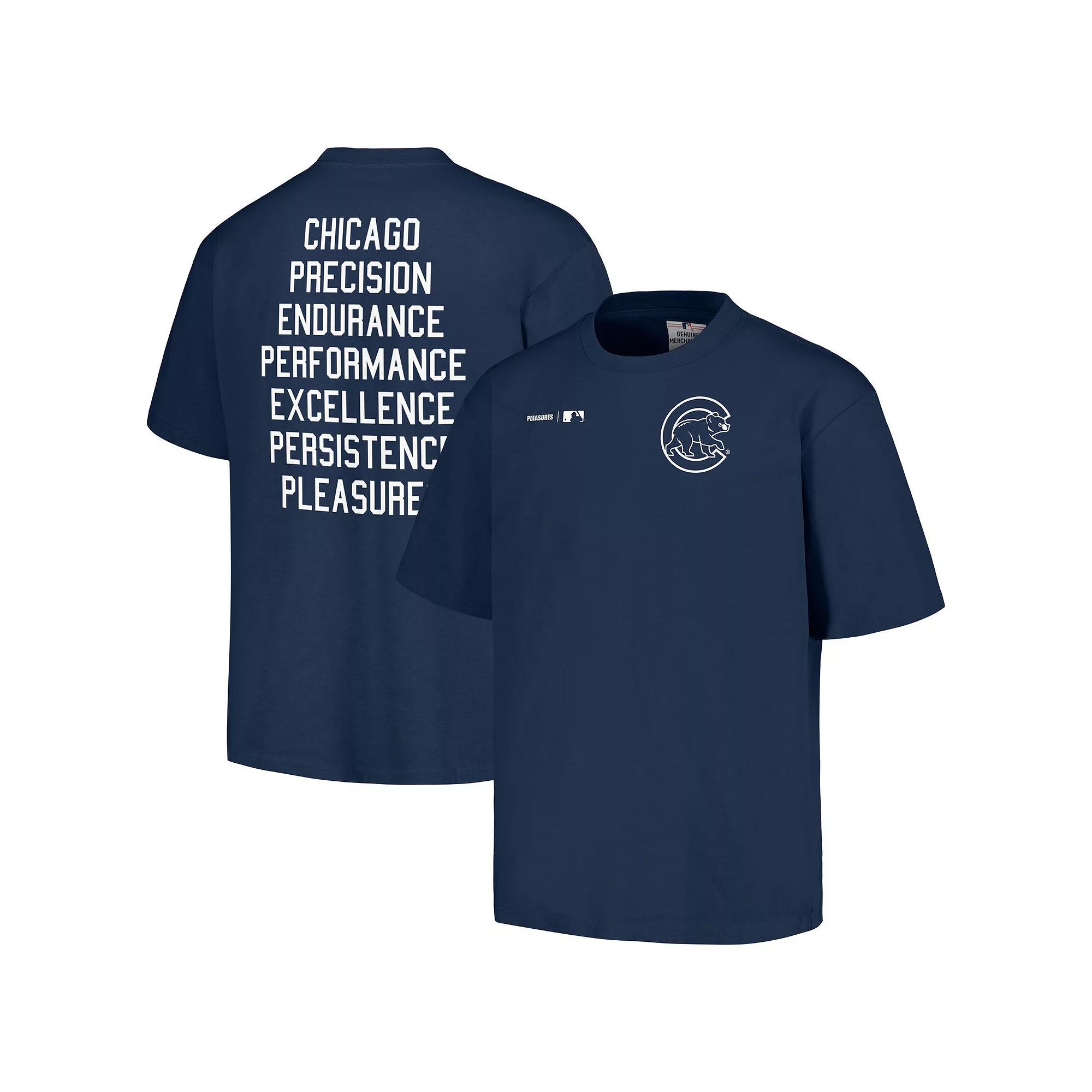 Men's PLEASURES Navy Chicago Cubs Precision T-Shirt,  Product Image