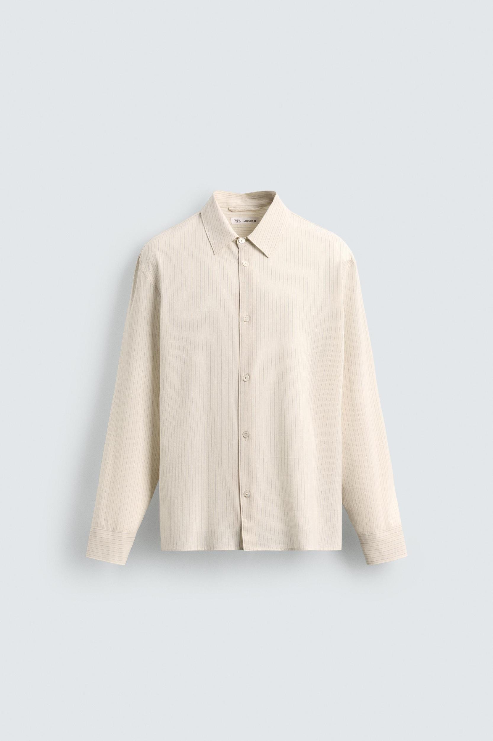 STRIPED COTTON VISCOSE SHIRT Product Image