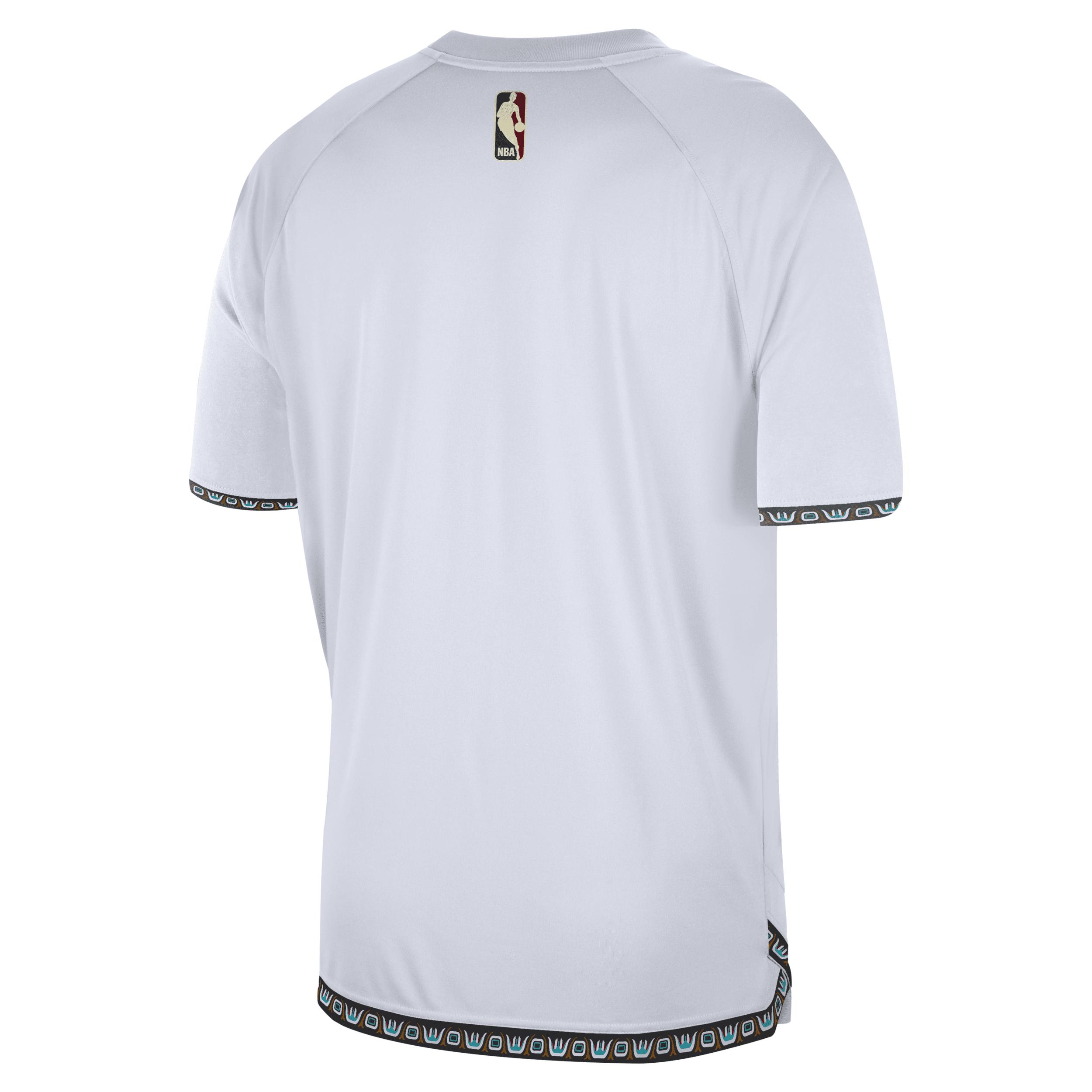 Memphis Grizzlies Hardwood Classics Nike Mens Dri-FIT NBA Short-Sleeve Pregame Top | FZ0143-100 Product Image