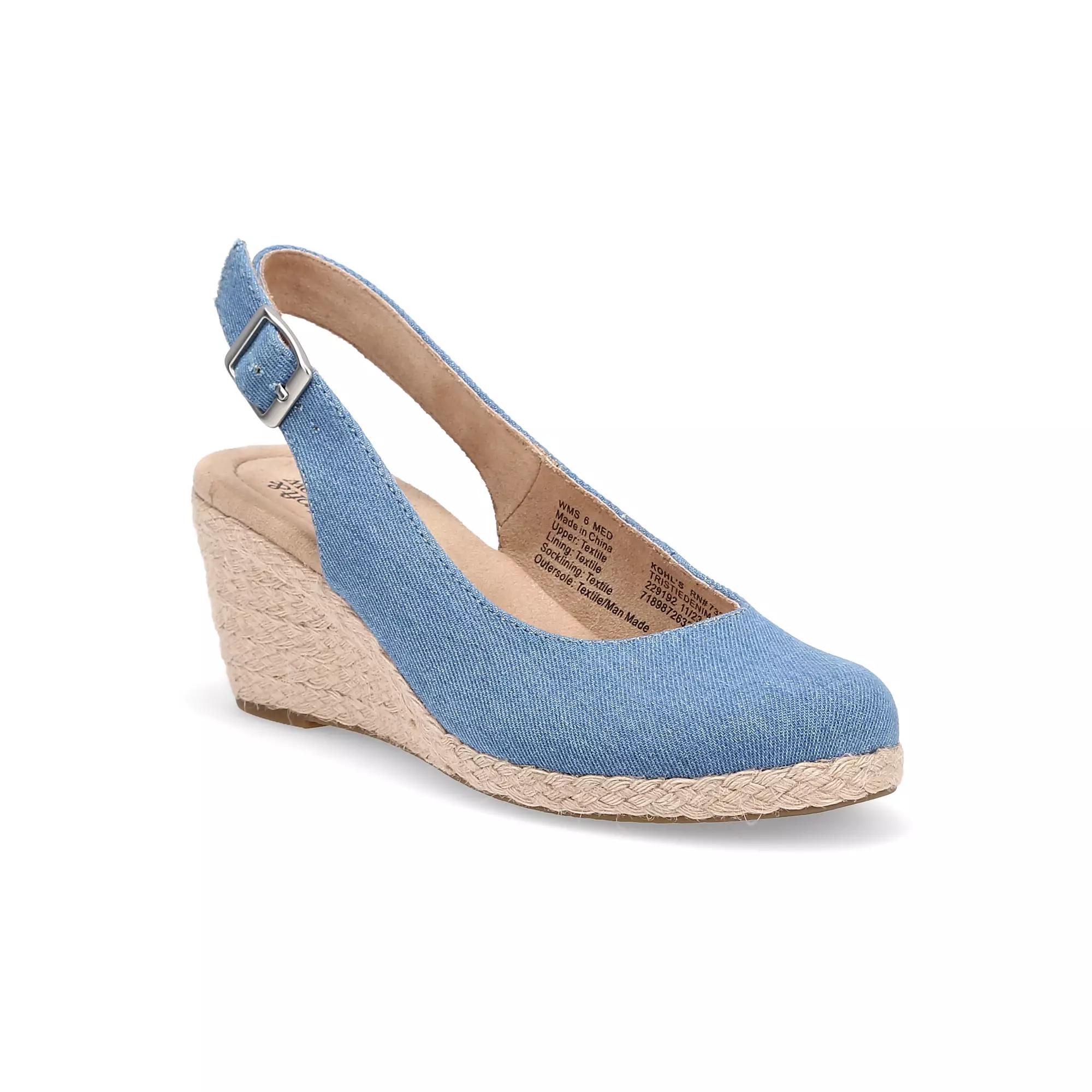 Croft & Barrow® Women's Espadrille Wedge Sandals, Size: 8, Blue Product Image
