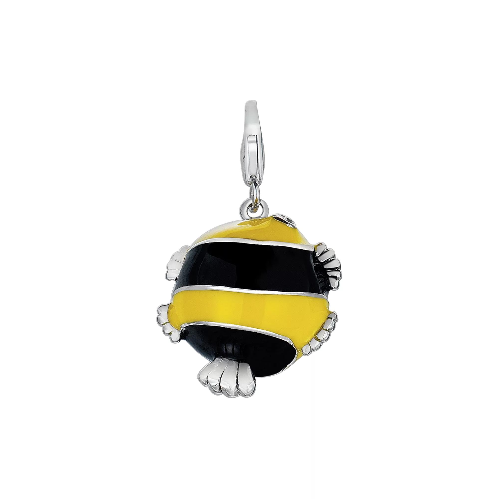 Sterling Silver White Topaz Blowfish Charm, Women's Product Image