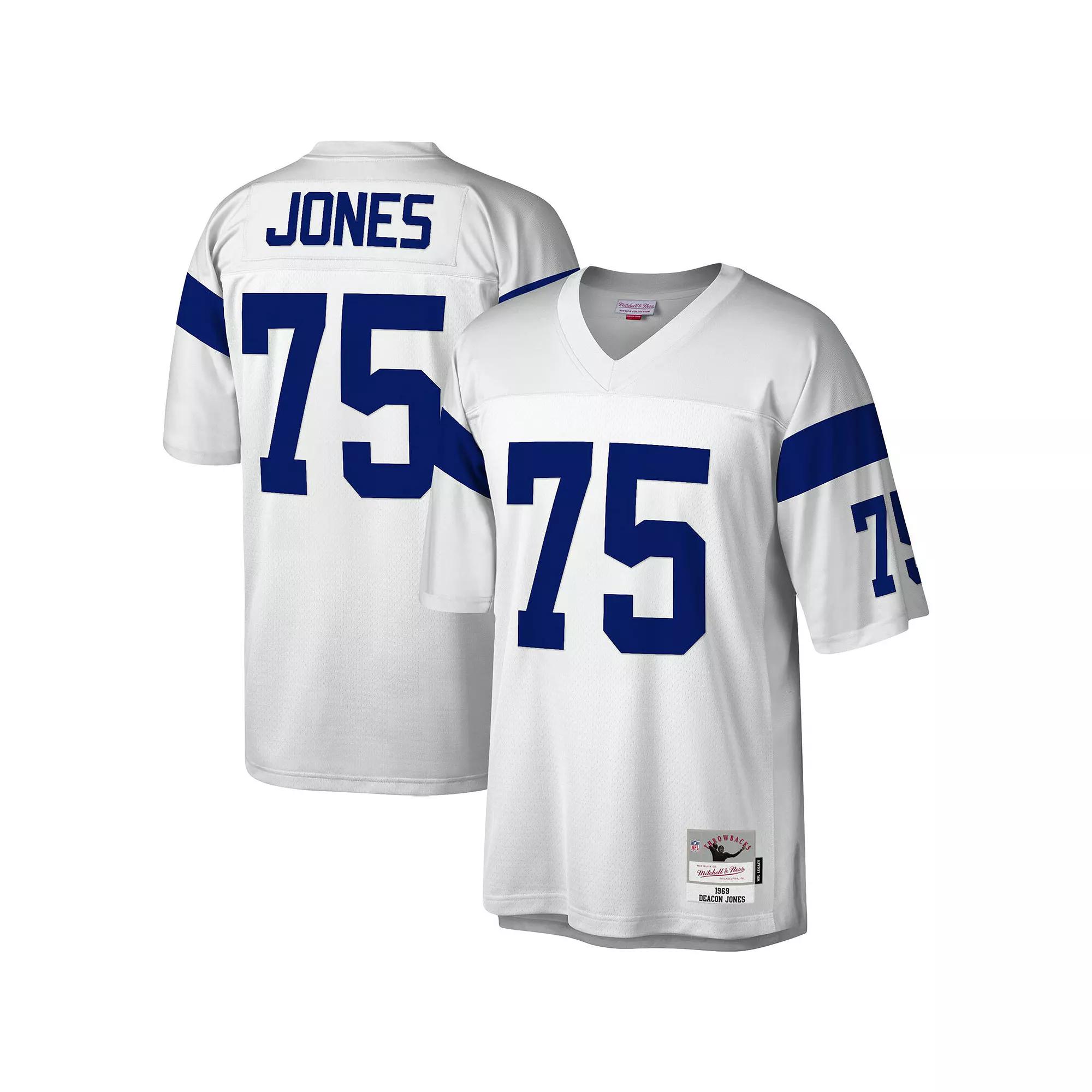 Men's Mitchell & Ness Deacon Jones White Los Angeles Rams Legacy Replica Jersey, Size: 2XL Product Image