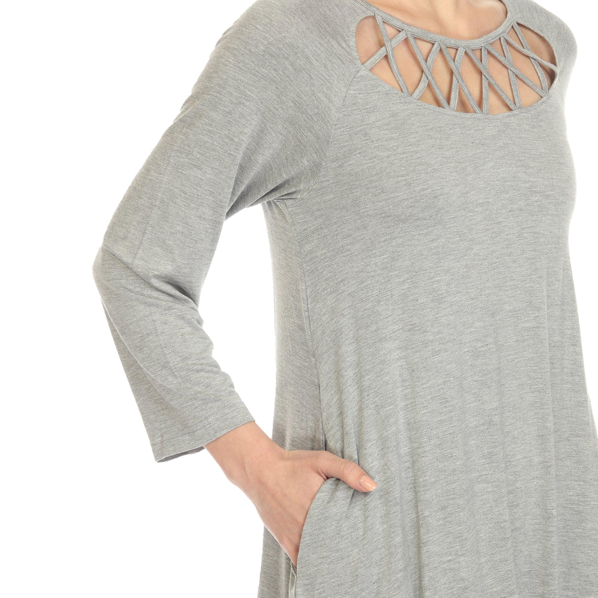 Criss Cross Neckline Swing Midi Dress Product Image