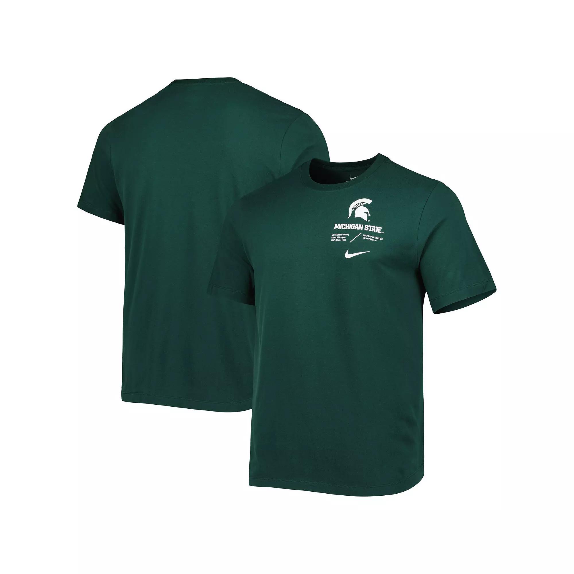 Men's Nike Green Michigan State Spartans Team Practice Performance T-Shirt, Size: XL Product Image