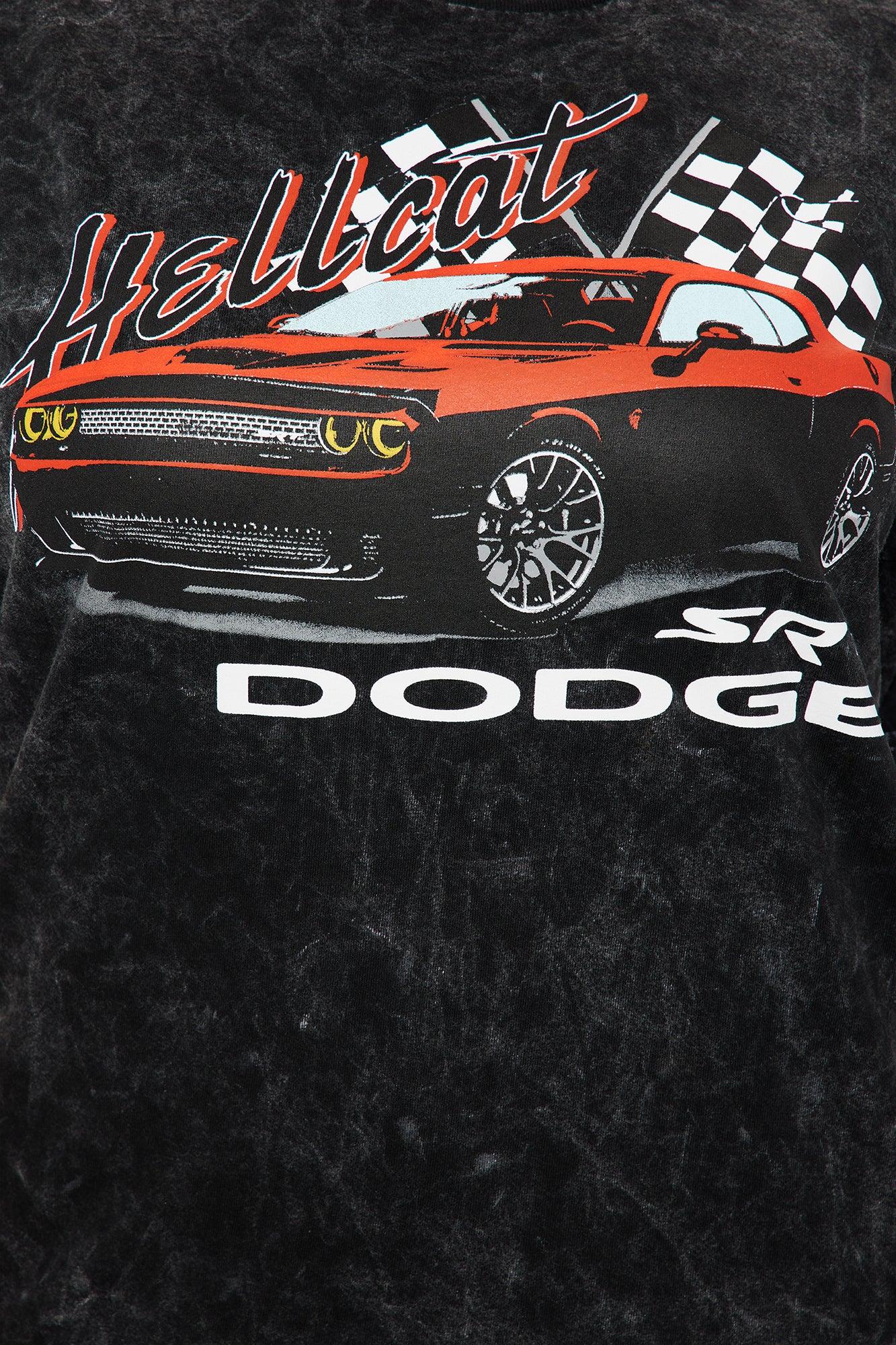 Dodge Hellcat Washed Oversized Tee - Black Product Image