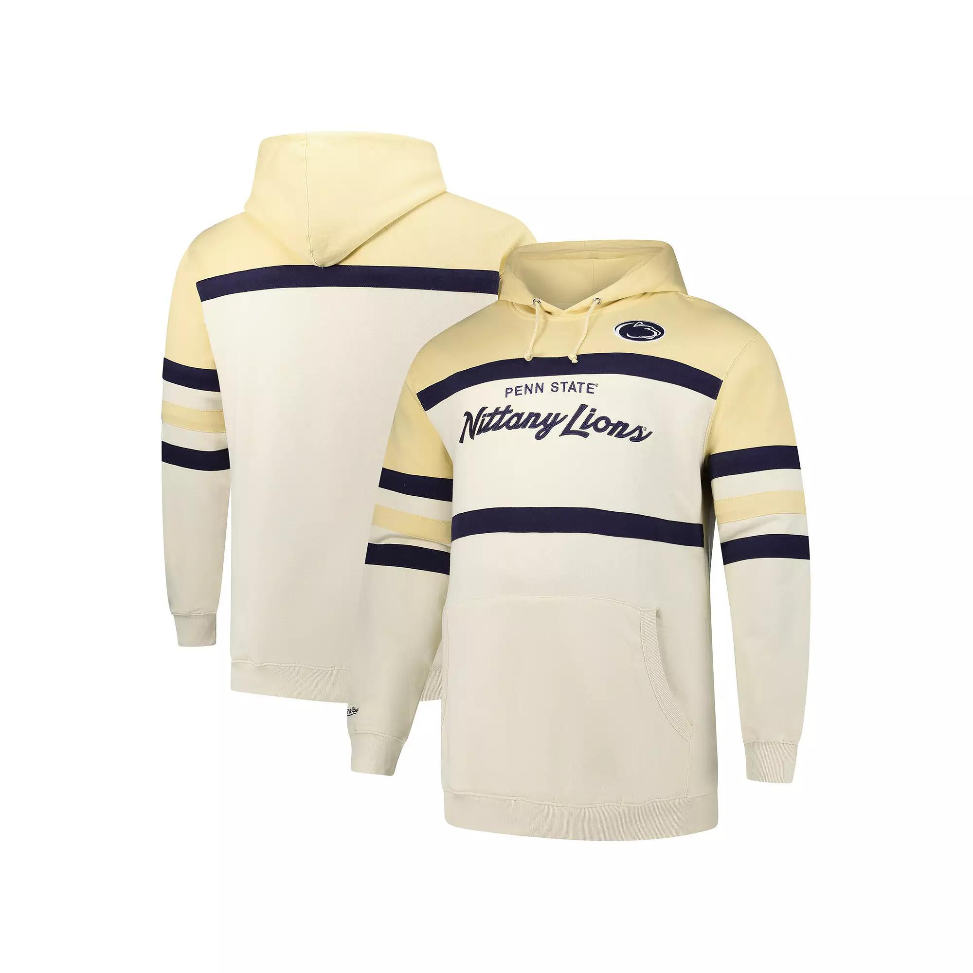 Men's Mitchell & Ness Cream Penn State Nittany Lions Big & Tall Head Coach Pullover Hoodie, Size: 3XLT, Beige Product Image