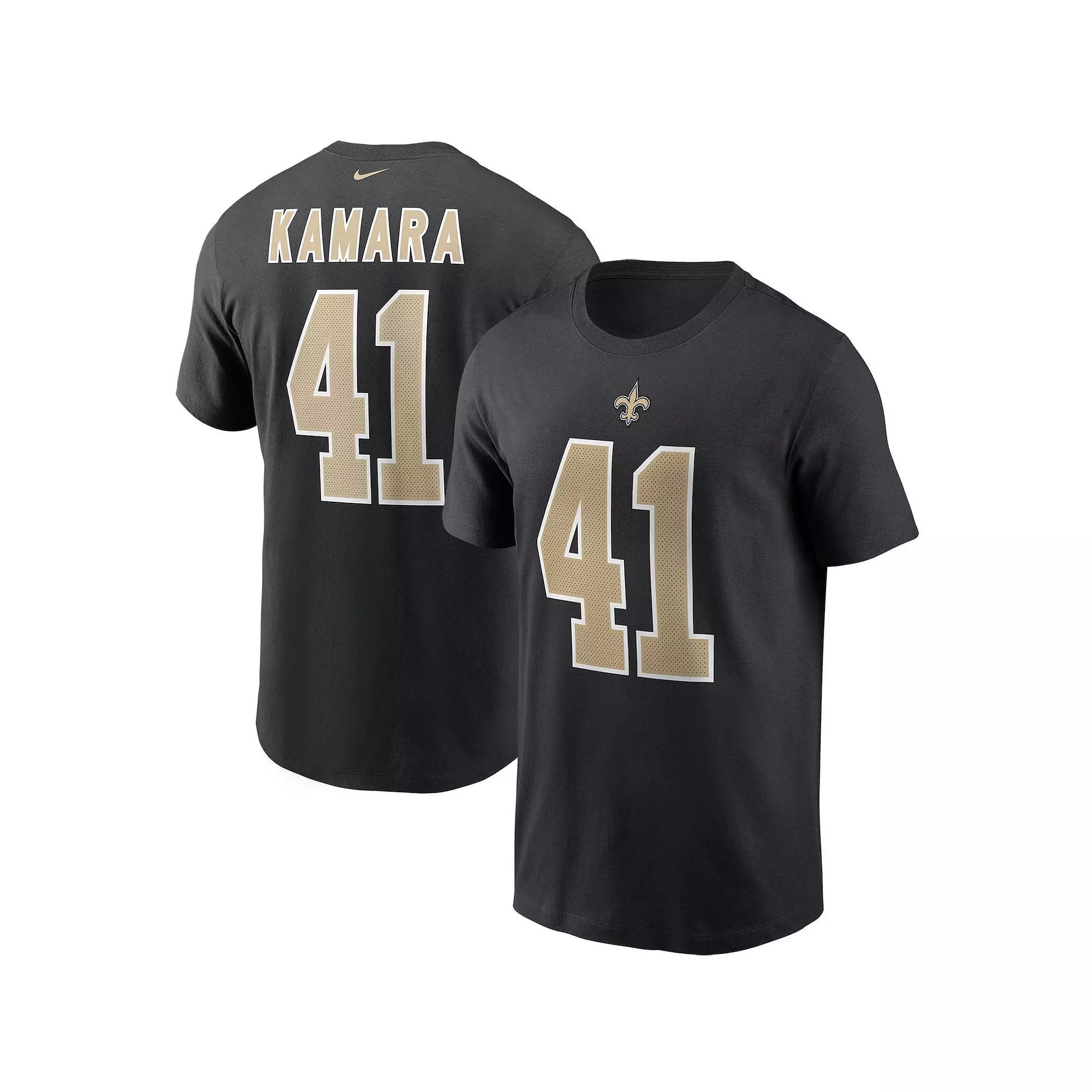 Men's Nike Alvin Kamara Black New Orleans Saints Name & Number T-Shirt,  Product Image
