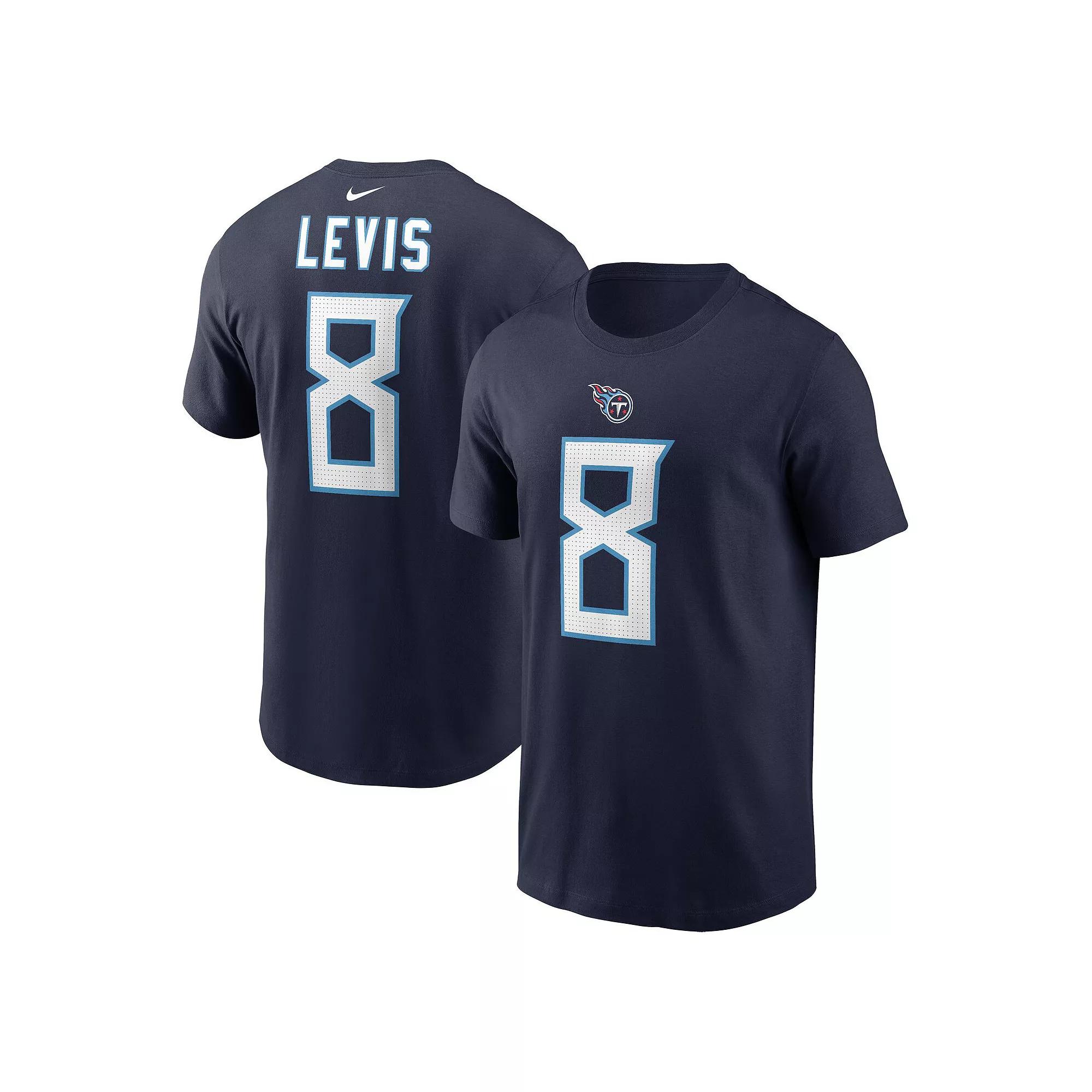 Men's Nike Will Levis Navy Tennessee Titans 2023 NFL Draft Player Name & Number T-Shirt,  Product Image
