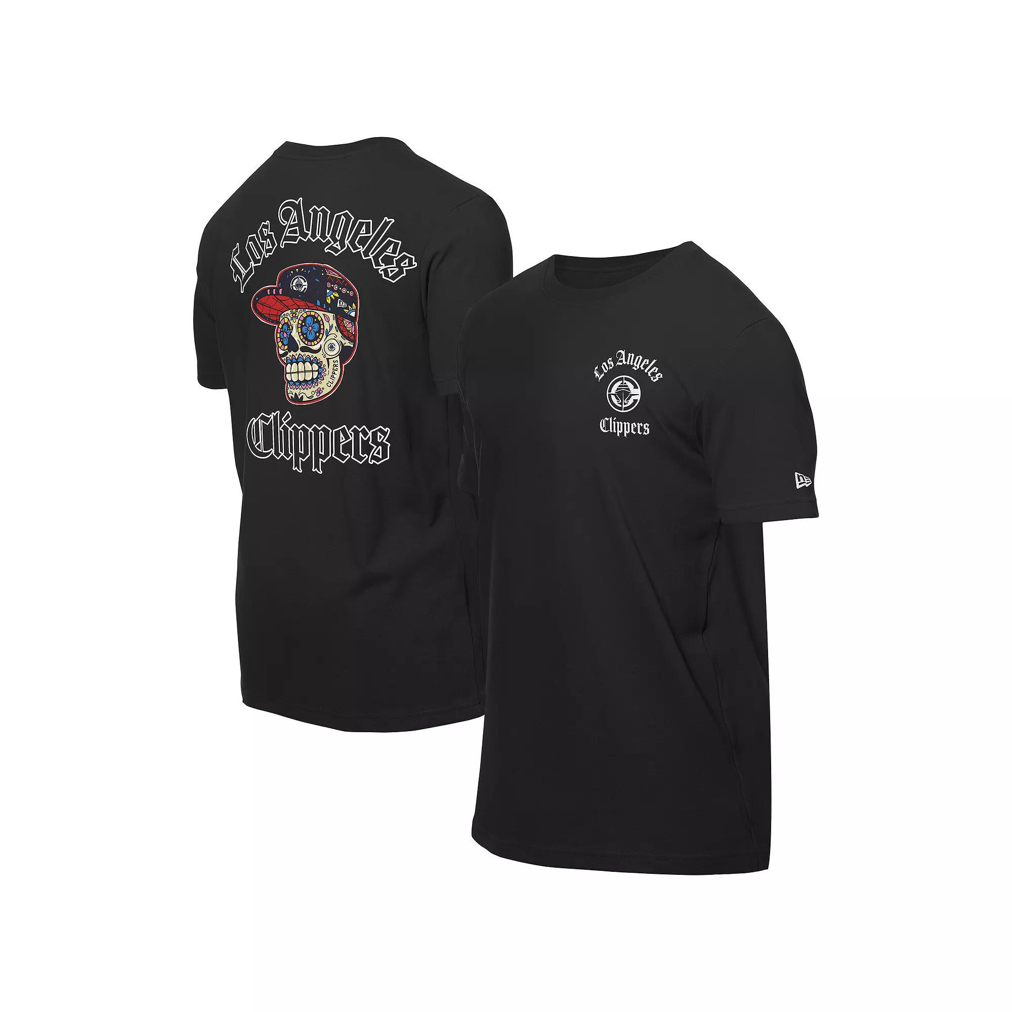 Men's New Era Black LA Clippers Sugar Skulls T-Shirt,  Product Image