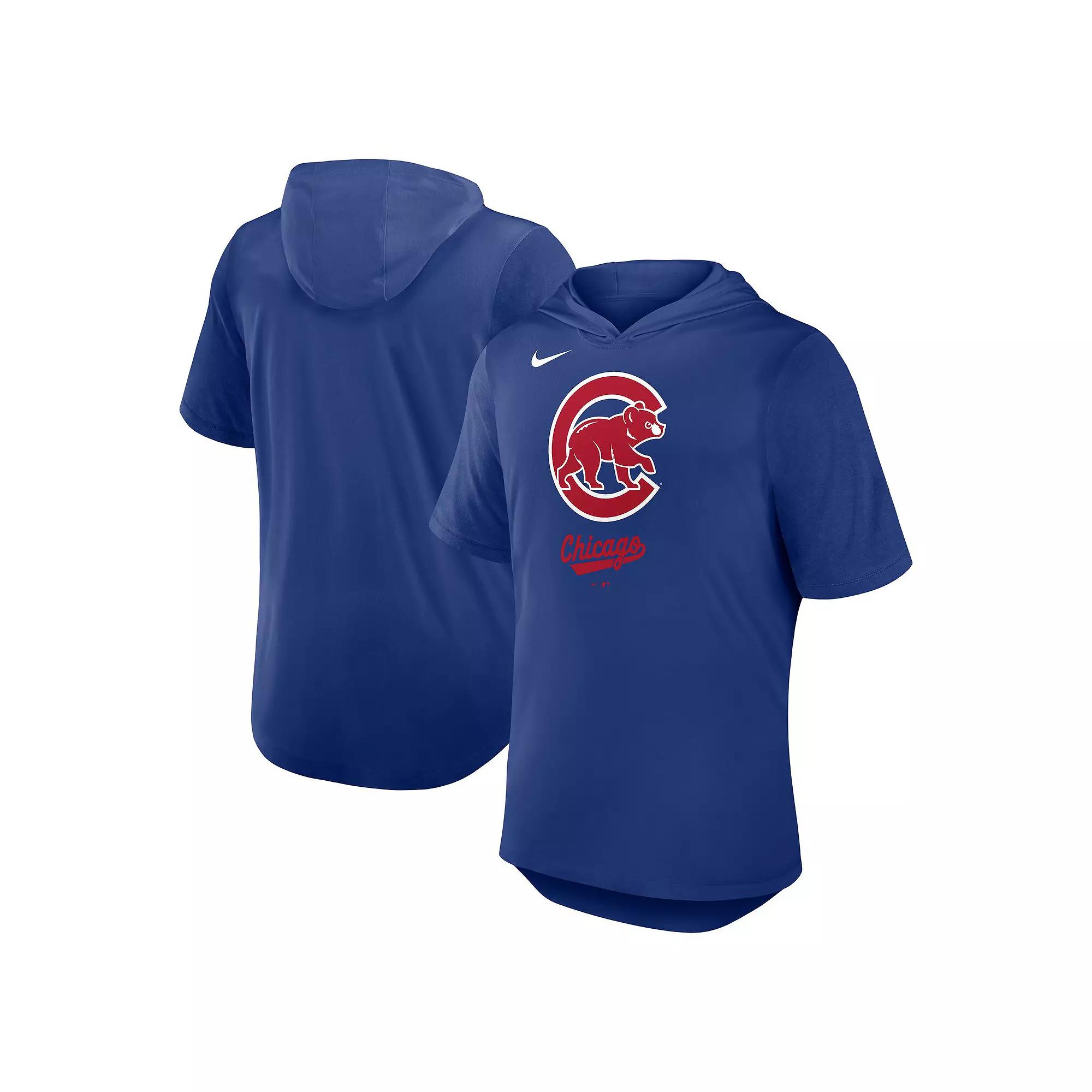 Men's Nike Royal Chicago Cubs Tri-Blend Hoodie T-Shirt,  Product Image