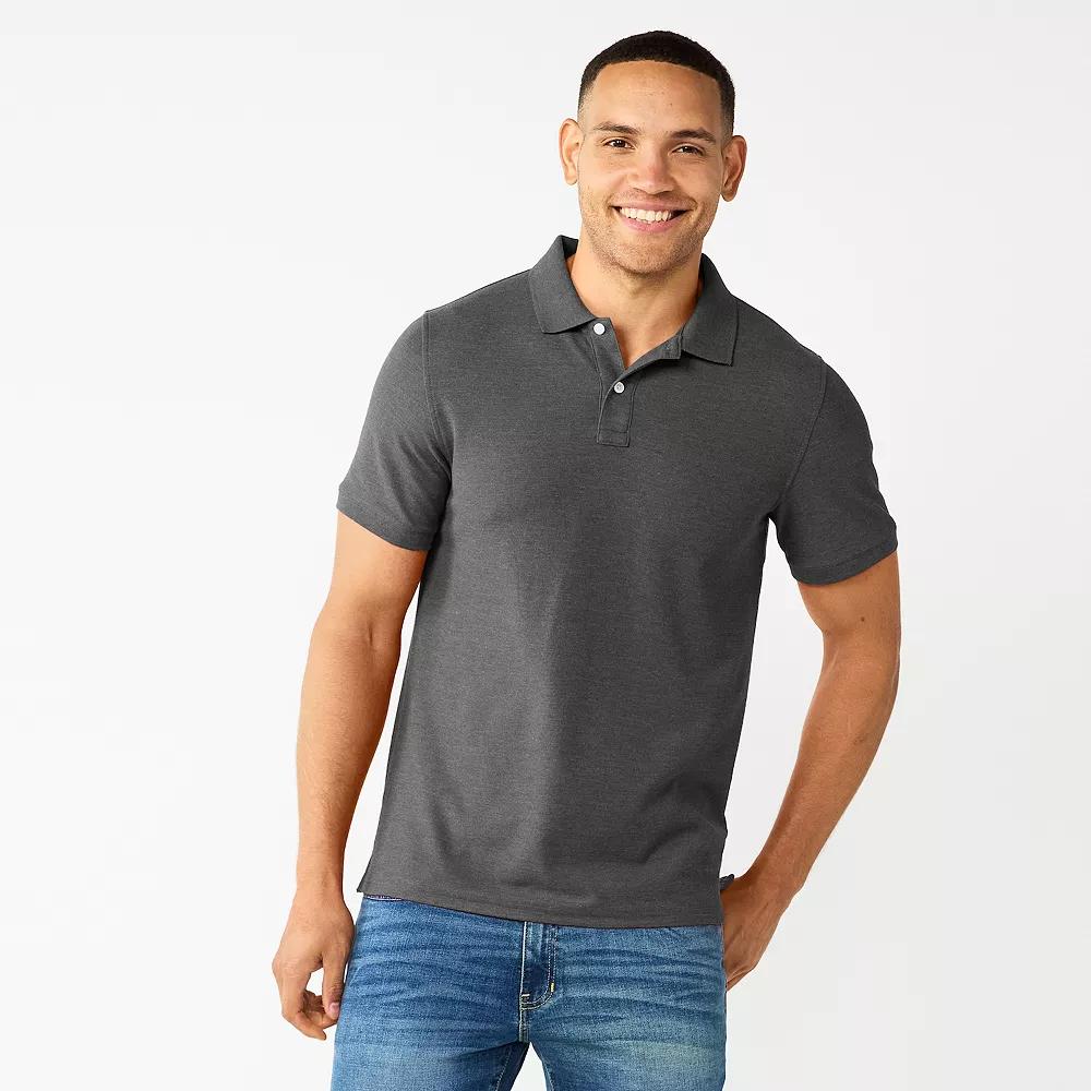 Men's Sonoma Goods For Life® Short Sleeve Relaxed Fit Pique Polo, Size: Medium, Black Copy Product Image