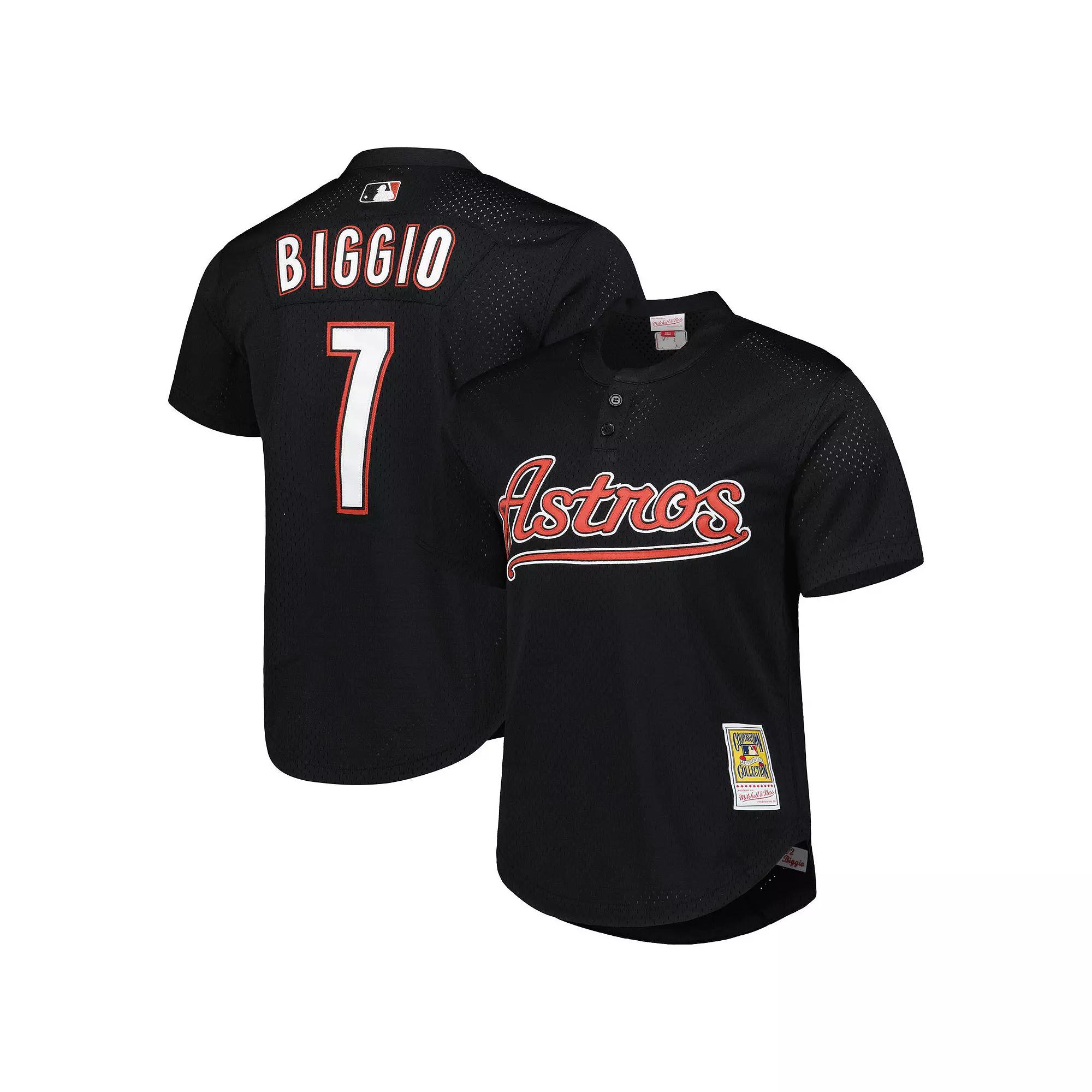 Men's Mitchell & Ness Craig Biggio Black Houston Astros Cooperstown Collection Mesh Batting Practice Jersey,  Product Image