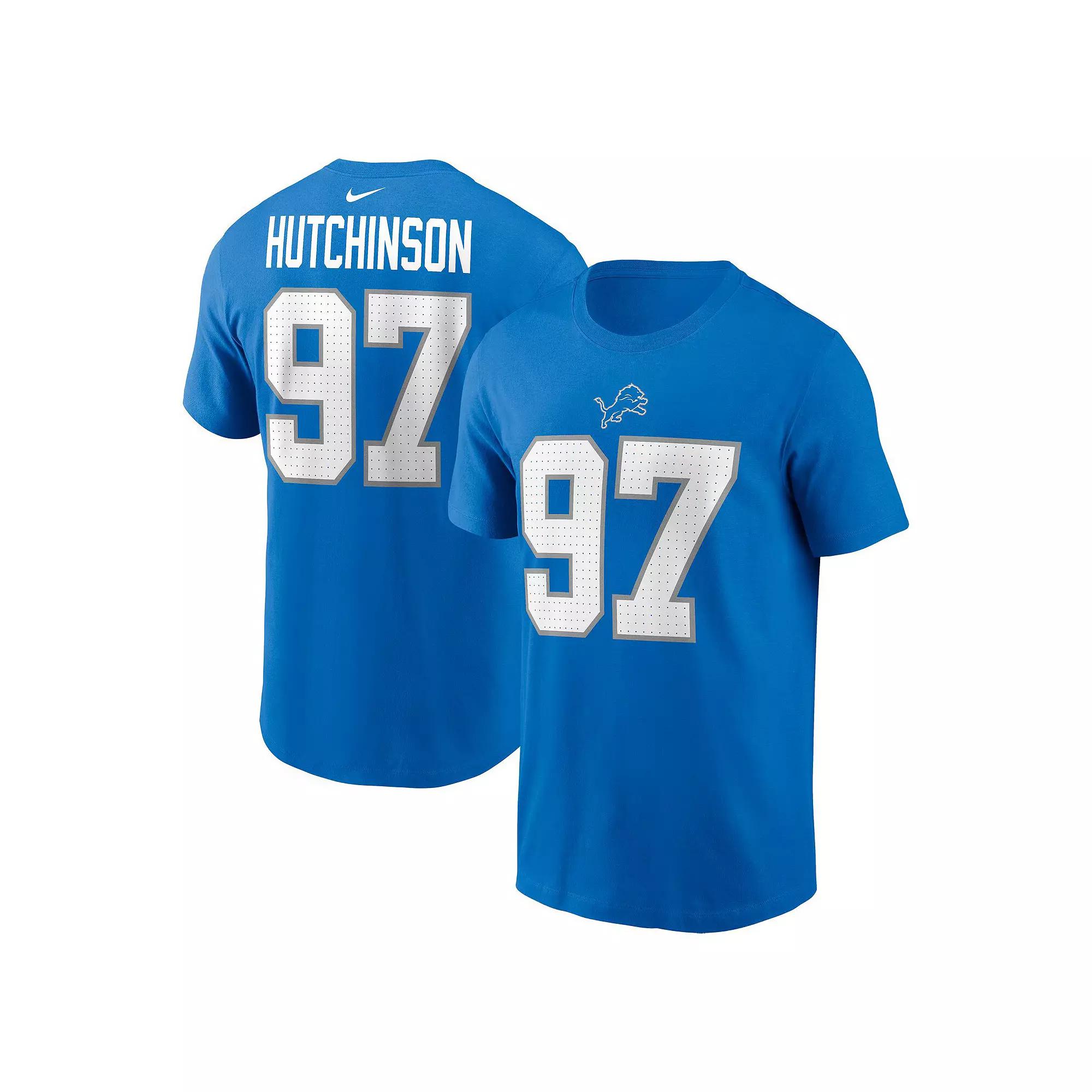 Youth Nike Aidan Hutchinson Blue Detroit Lions Player Name & Number T-Shirt, Boy's,  Product Image