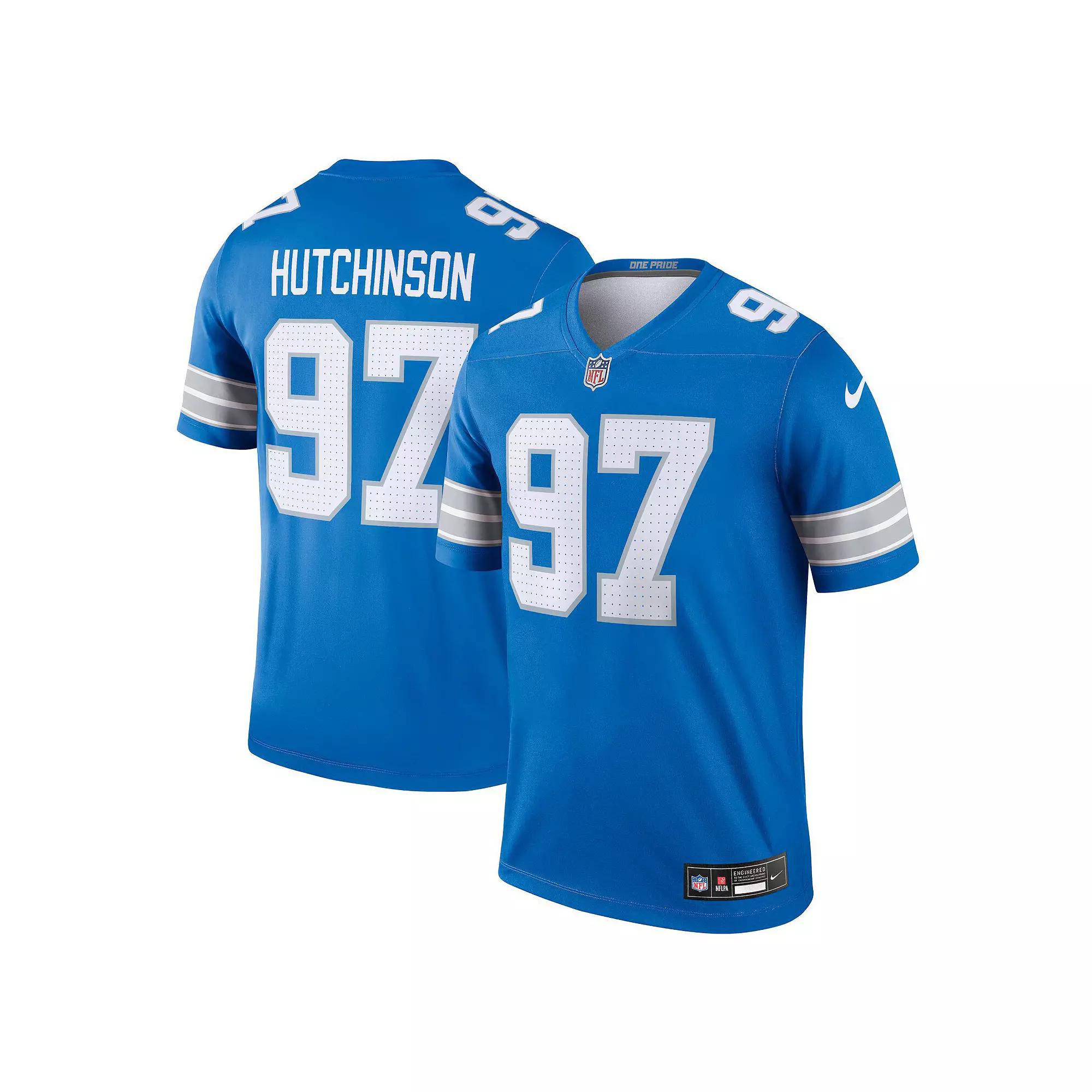 Men's Nike Aidan Hutchinson Blue Detroit Lions Legend Jersey,  Product Image